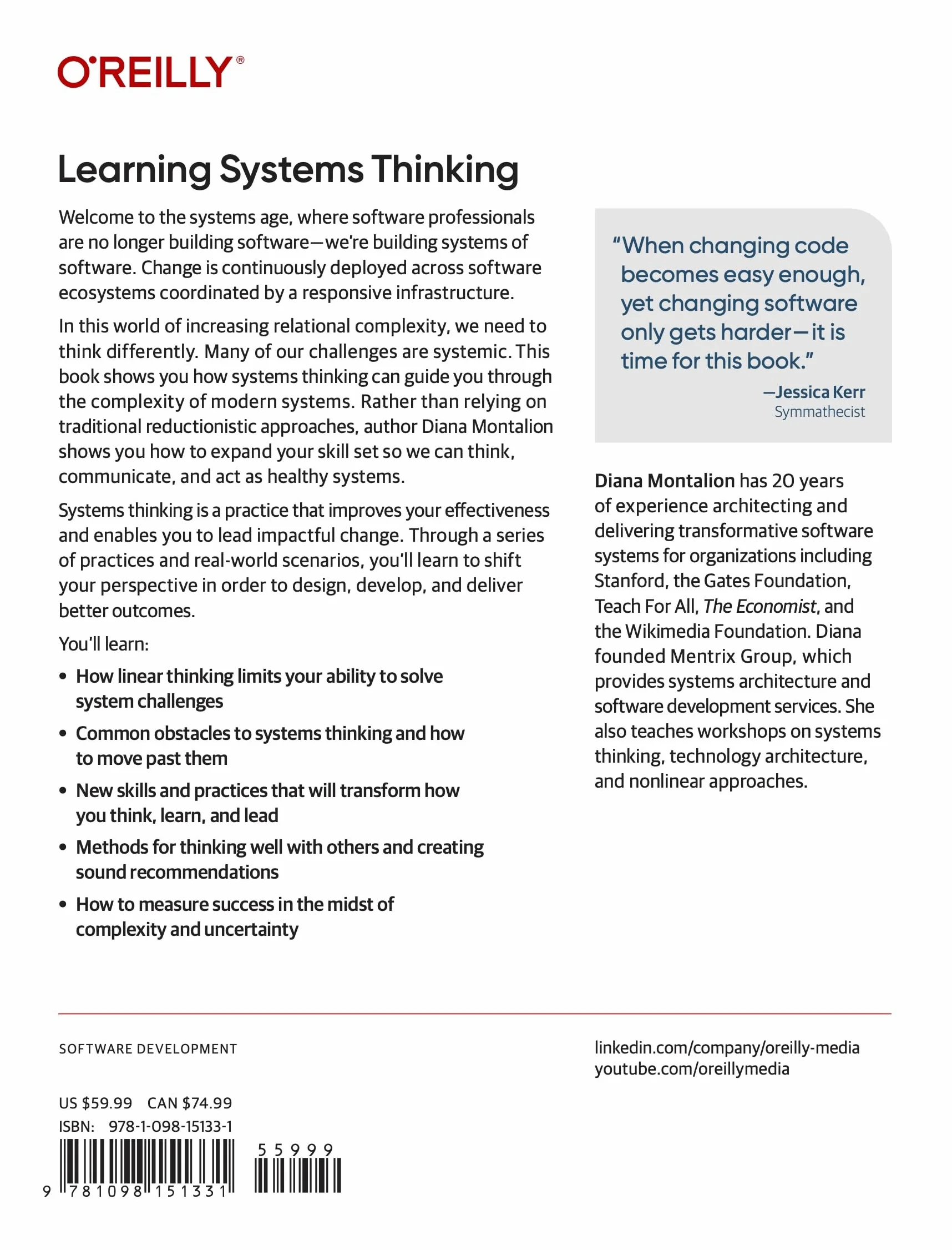 Learning Systems Thinking: Essential Nonlinear Skills and Practices for Software Professionals
