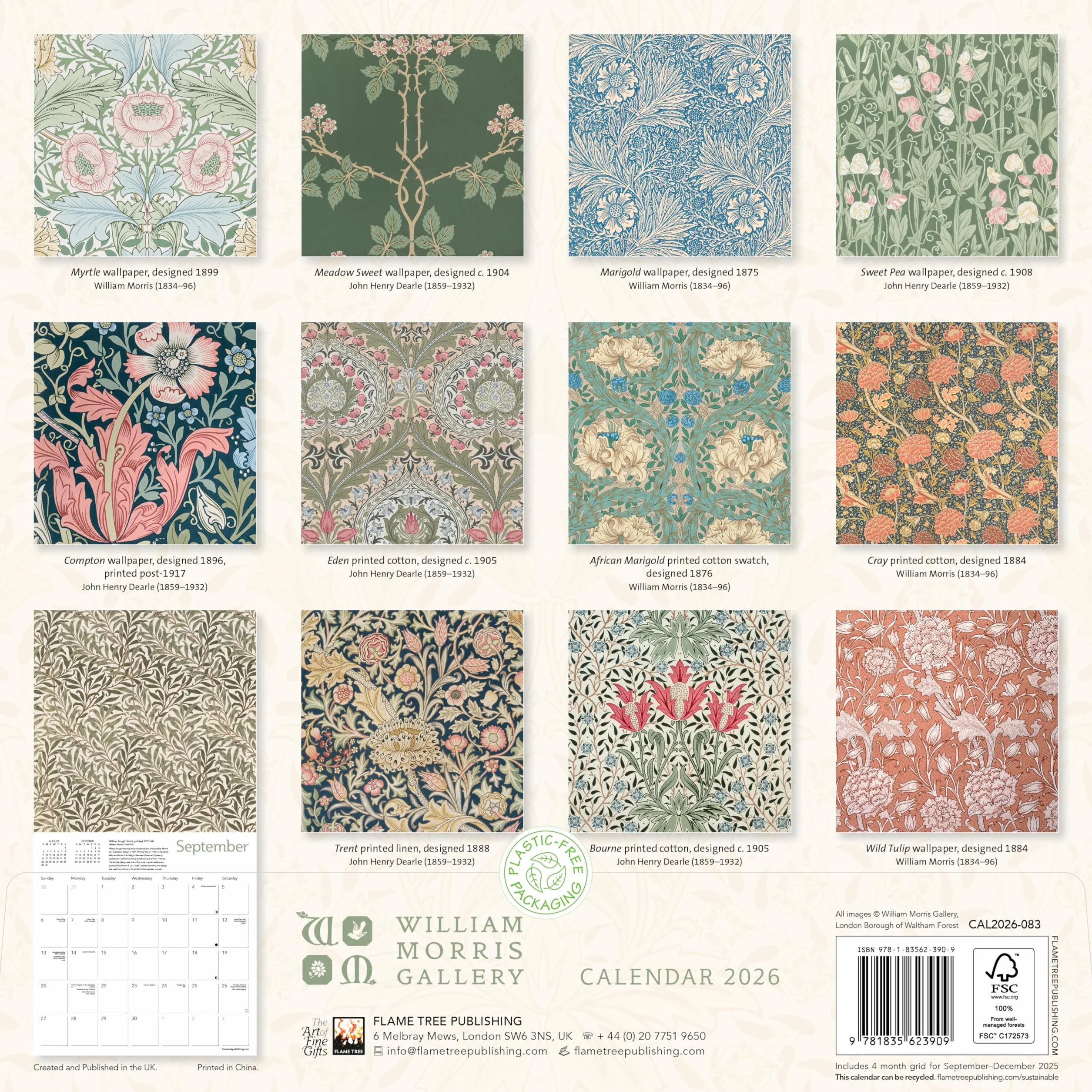 William Morris Gallery Wall Calendar 2026 (Art Calendar)