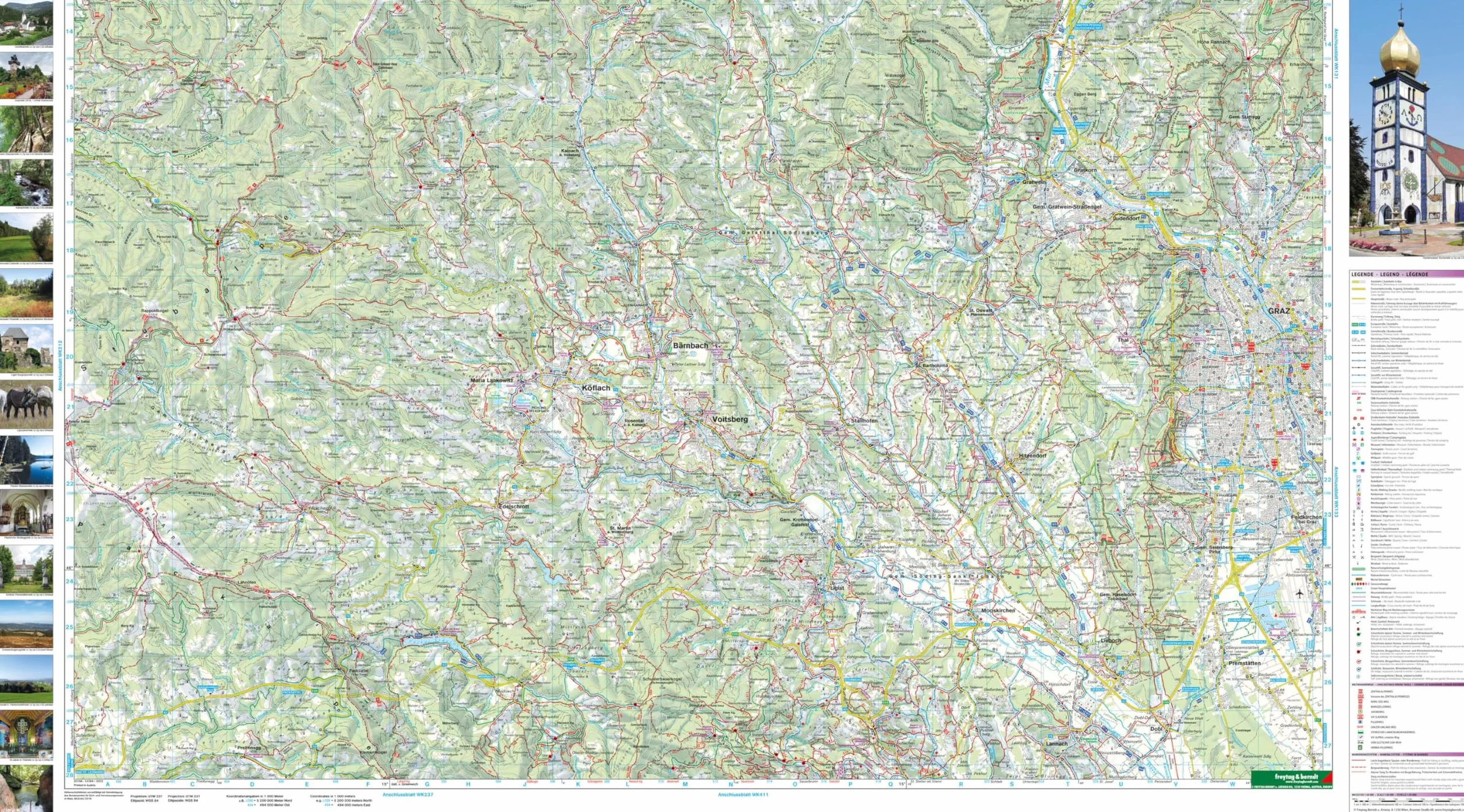 **gleinalpe leoben voitsberg: Wandel- en fietskaart 1:50 000: WK 132