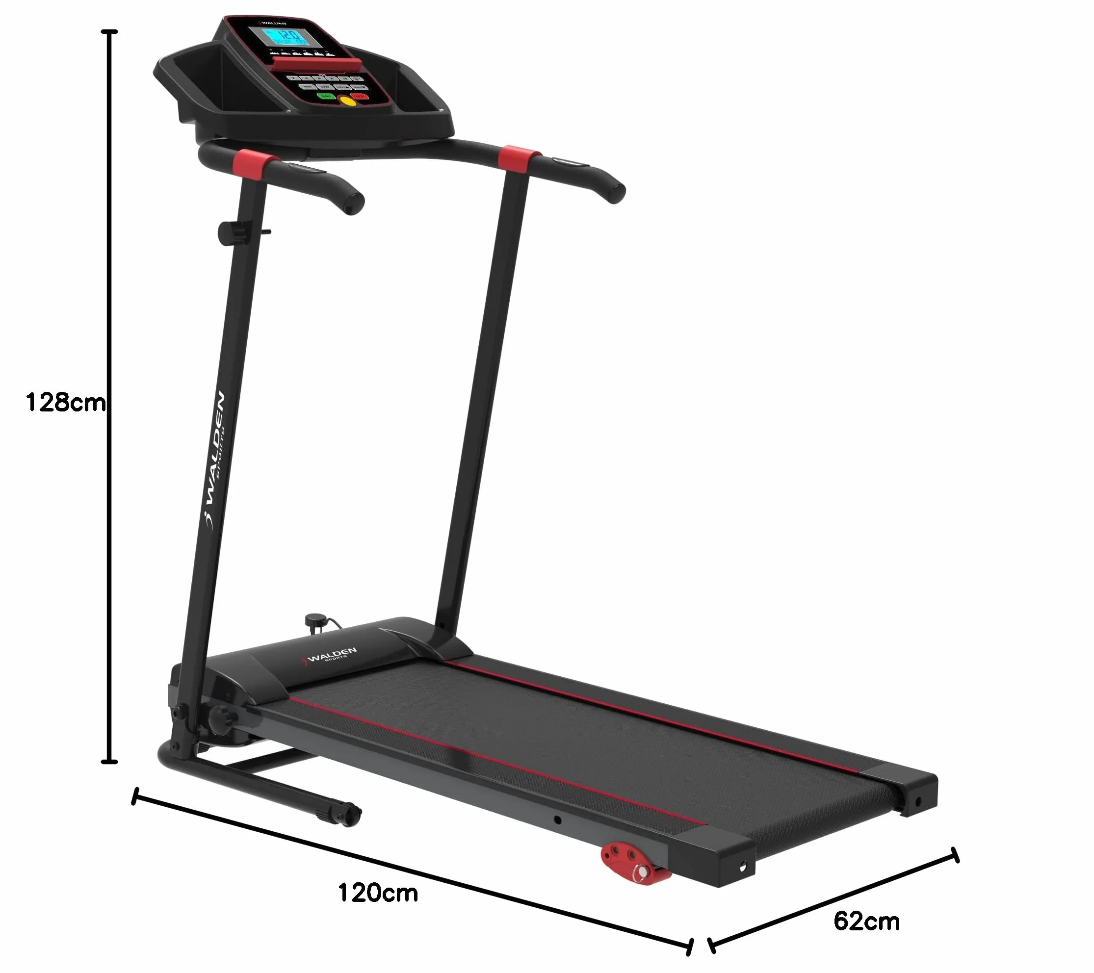 Elektryczna bieżnia składana do domu 1-2,5 KM 12 zaprogramowanych programów wyświetlacz LCD 1-10 km/h F2800DE