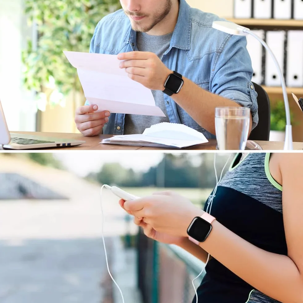 AXFEE Pasek do Fitbit: Versa 2/3/4/Sense/Versa Silikonowy, Sportowy, Zastępczy (Mały/Duży)