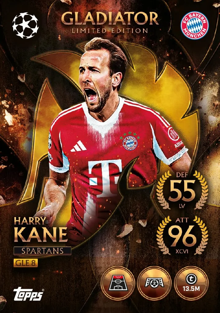 Topps UCC Match Attax 2025/26 – Mega Tin – Spartans – zawiera 45 kart Match Attax Plus 3 ekskluzywne karty Gladiators LE.