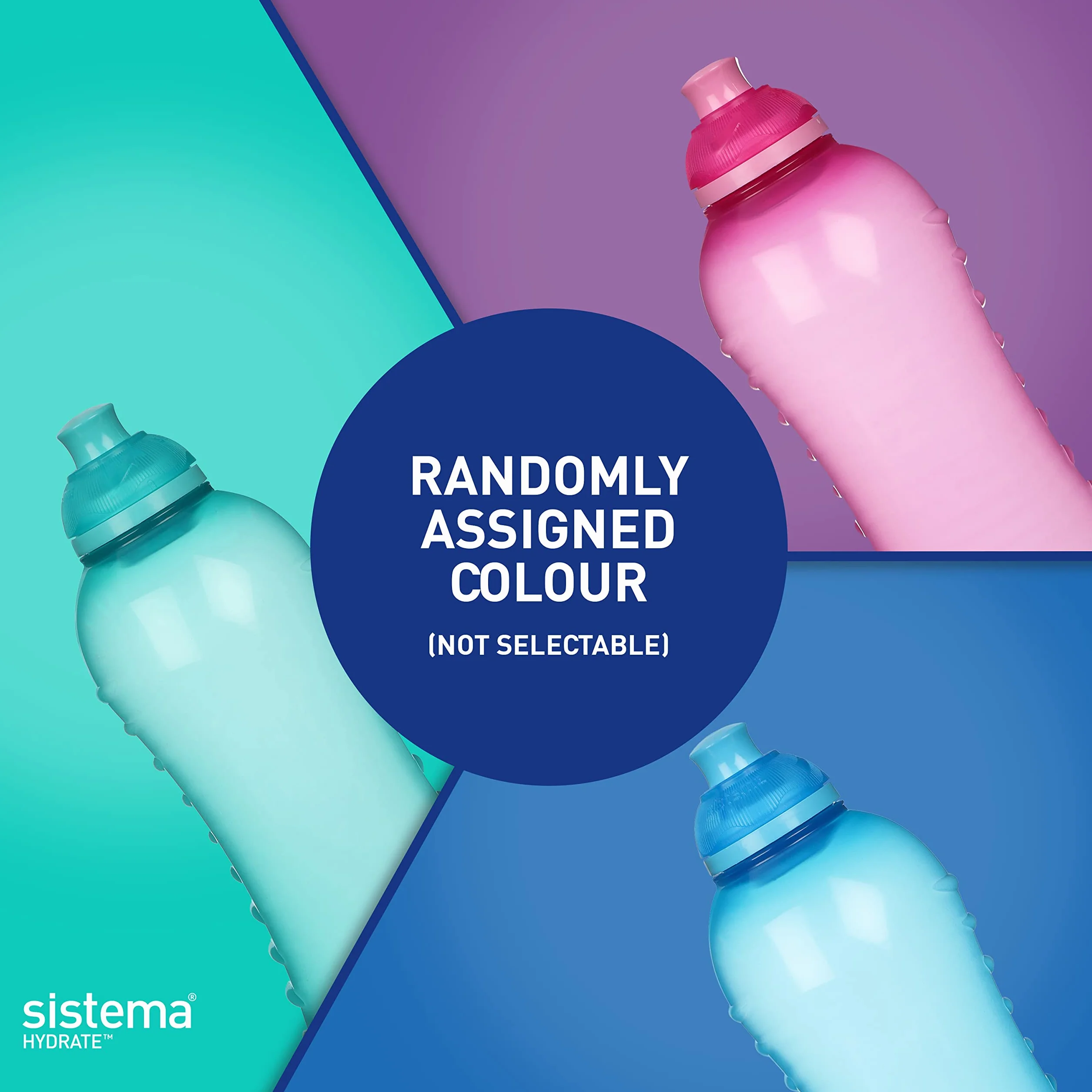 Sistema Twist 'N' Sip Squeeze Bidon na Wodę, Tworzywo Sztuczne, Wielokolorowy, 620 ml