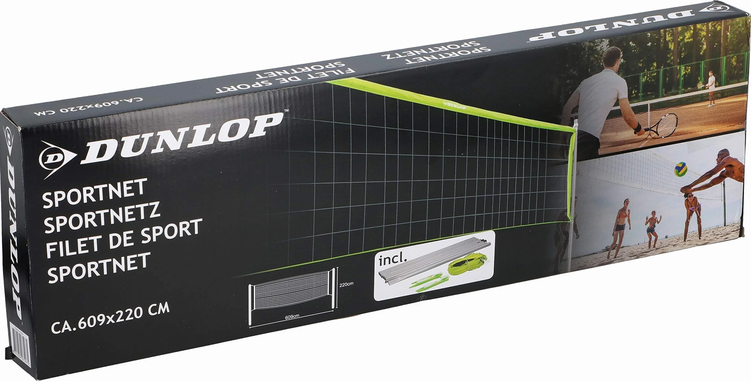 DUNLOP 07507 zestaw siatek sportowych biały zielony