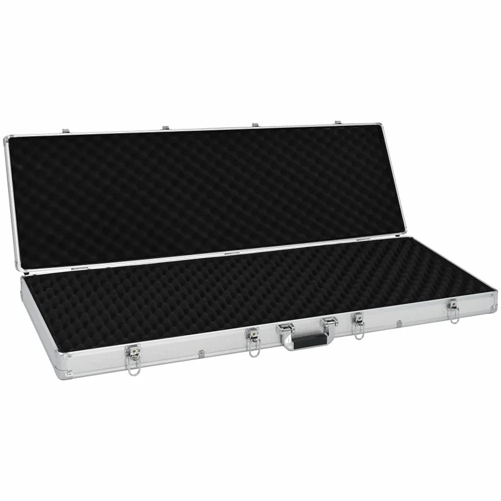 vidaXL Futerał na broń aluminium 118x38x12 cm srebrny