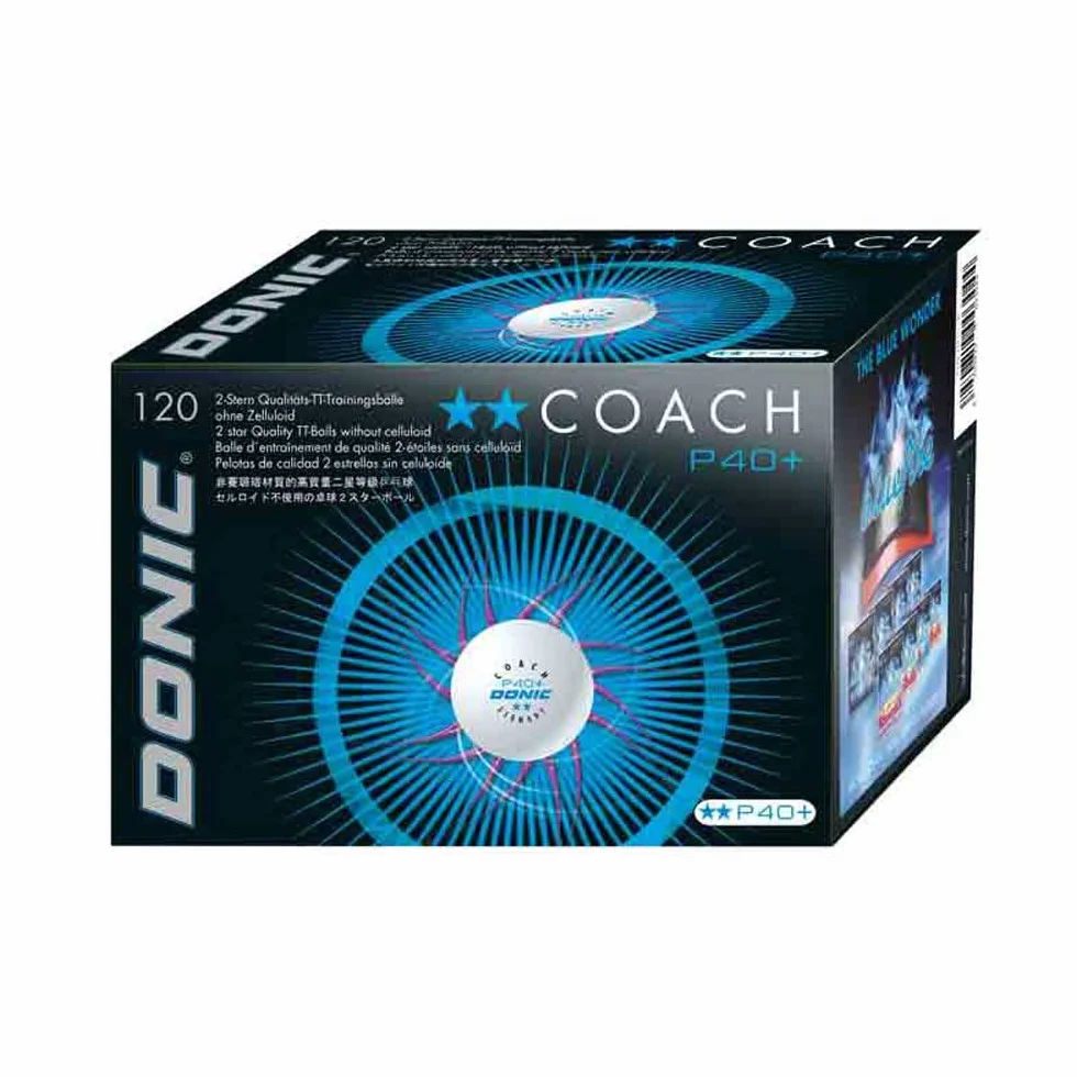 DONIC Ball Coach P40+ ** 120 sztuk, biały