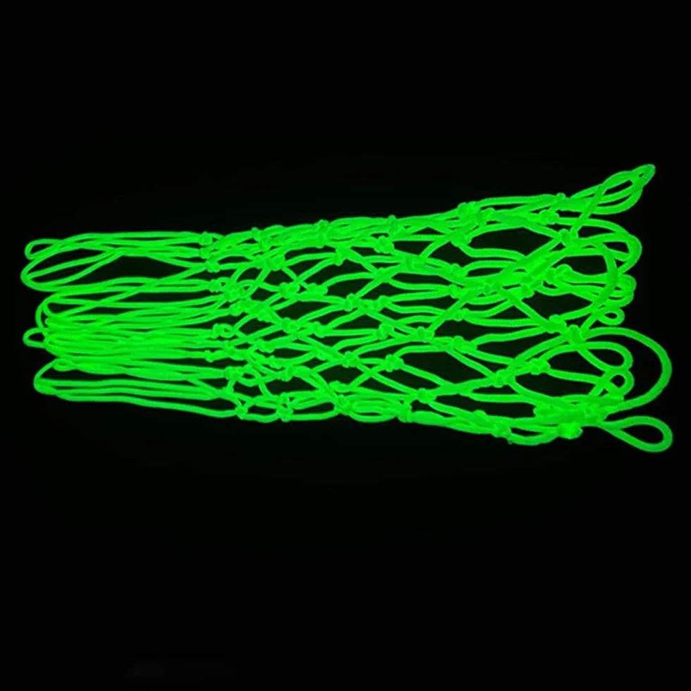 Świecąca w Ciemności Siatka do Koszykówki, 12 Pętli Siatka do Koszykówki w Standardowym Rozmiarze, Trwały Nylon, 45 Cm żółty, Nadaje się do Użytku Wewnątrz i na Zewnątrz, świetny
