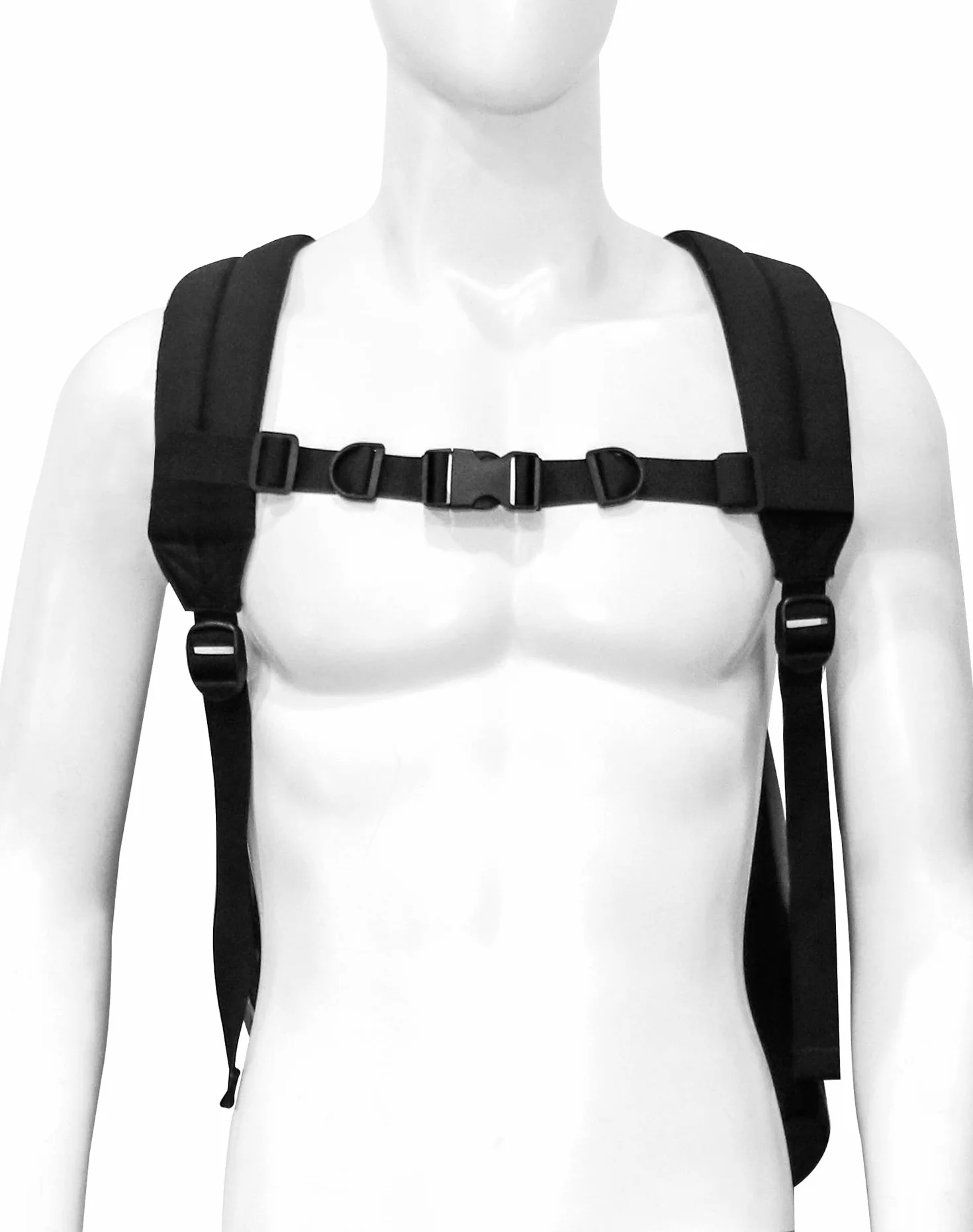 QWORK regulowany pasek na klatkę piersiową do plecaka czarny 25-70 cm