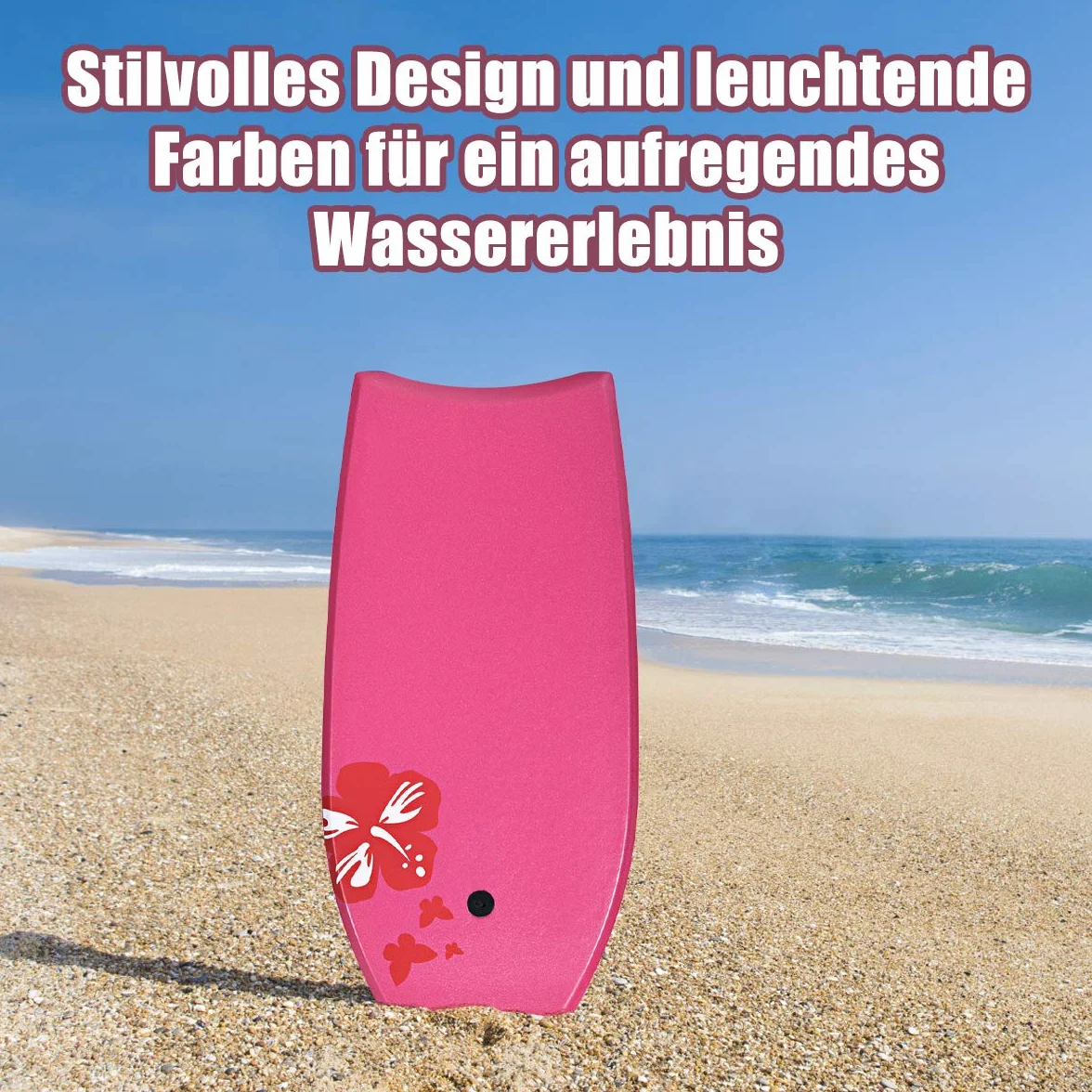 Costway Bodyboard deska do pływania 104 x 51 x 6 cm różowa i biała