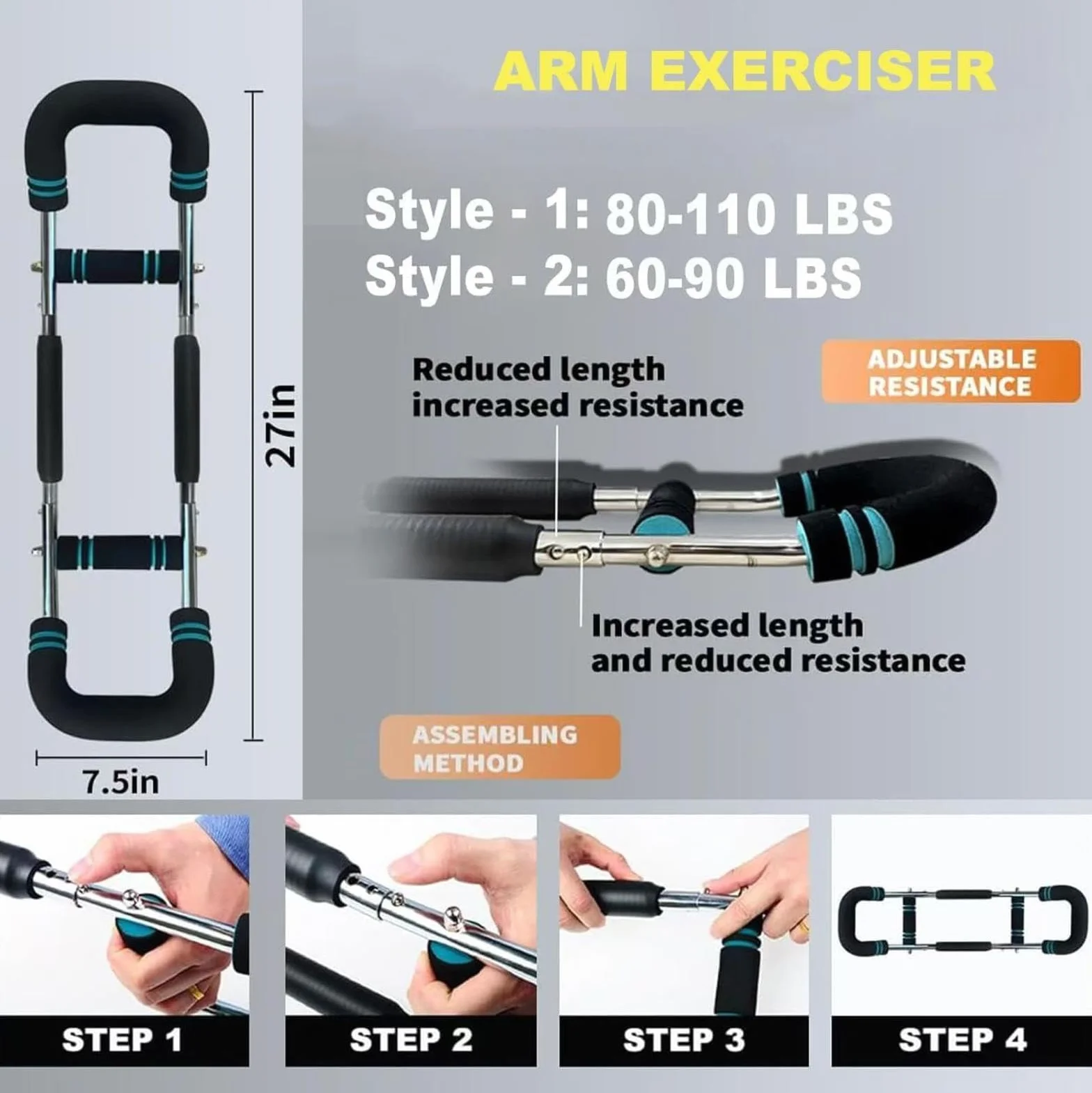 arm exercise equipment Twister Arm Trainer Arm Trainer with Chest Training Fitness Equipment 40-100lb