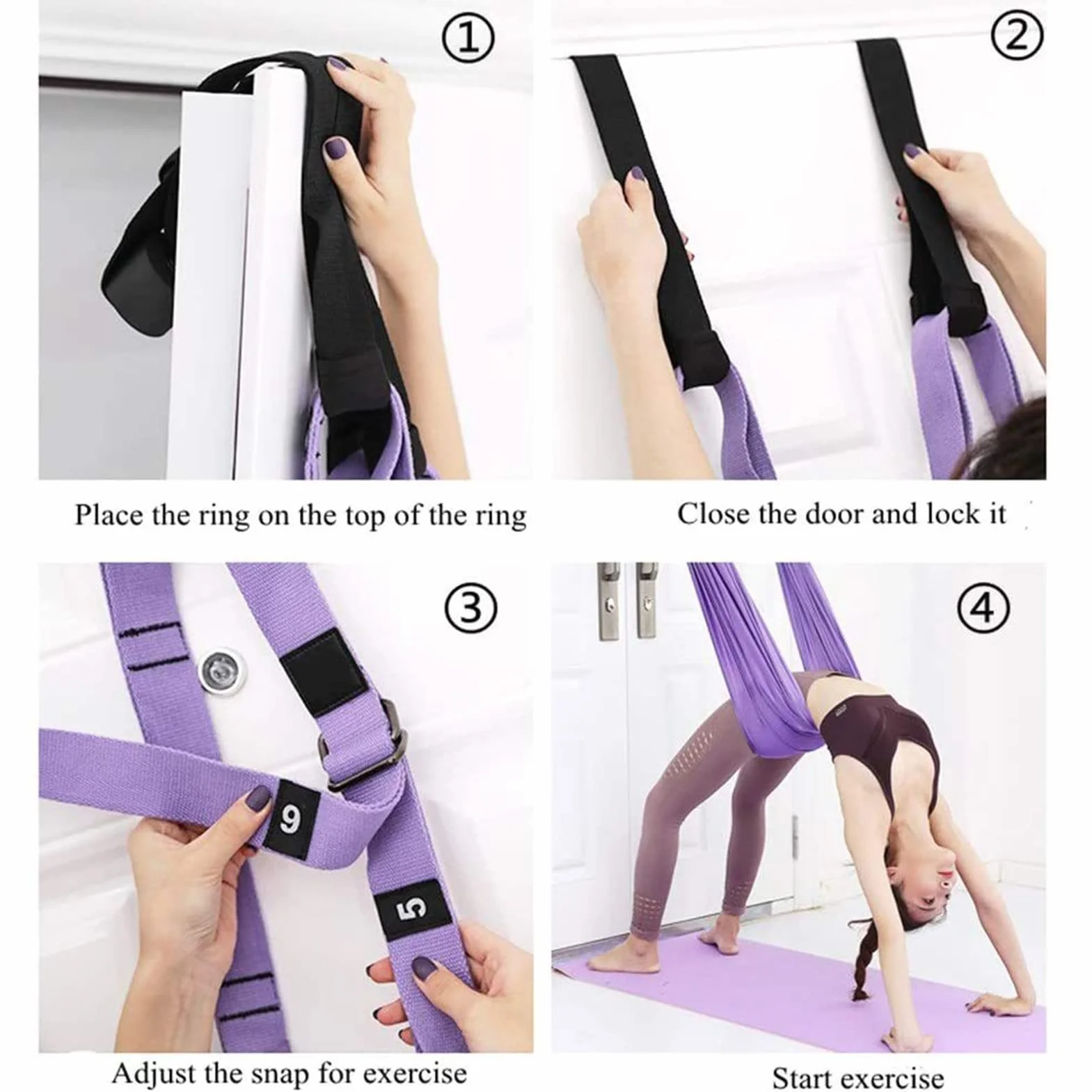 Hamak do jogi pas do jogi taśma rozciągliwa elastyczna duża nośność składany trener elastyczności fitness pilates gimnastyka