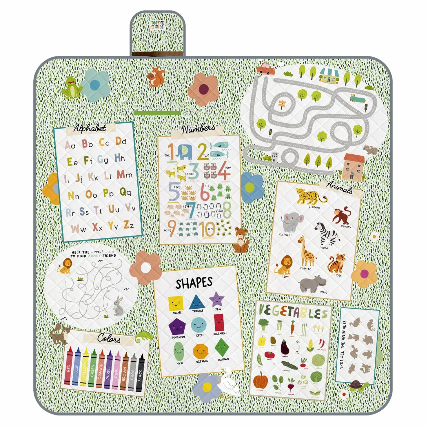 Wodoodporny Koc Piknikowy dla Dzieci 150x150 - Duży Ręcznik na Piknik Plaża Ogród Góra Park Dziecko Dziewczyna - Przenośny i Składany Grający Kempingowy Dywan (Globus, 200x200)