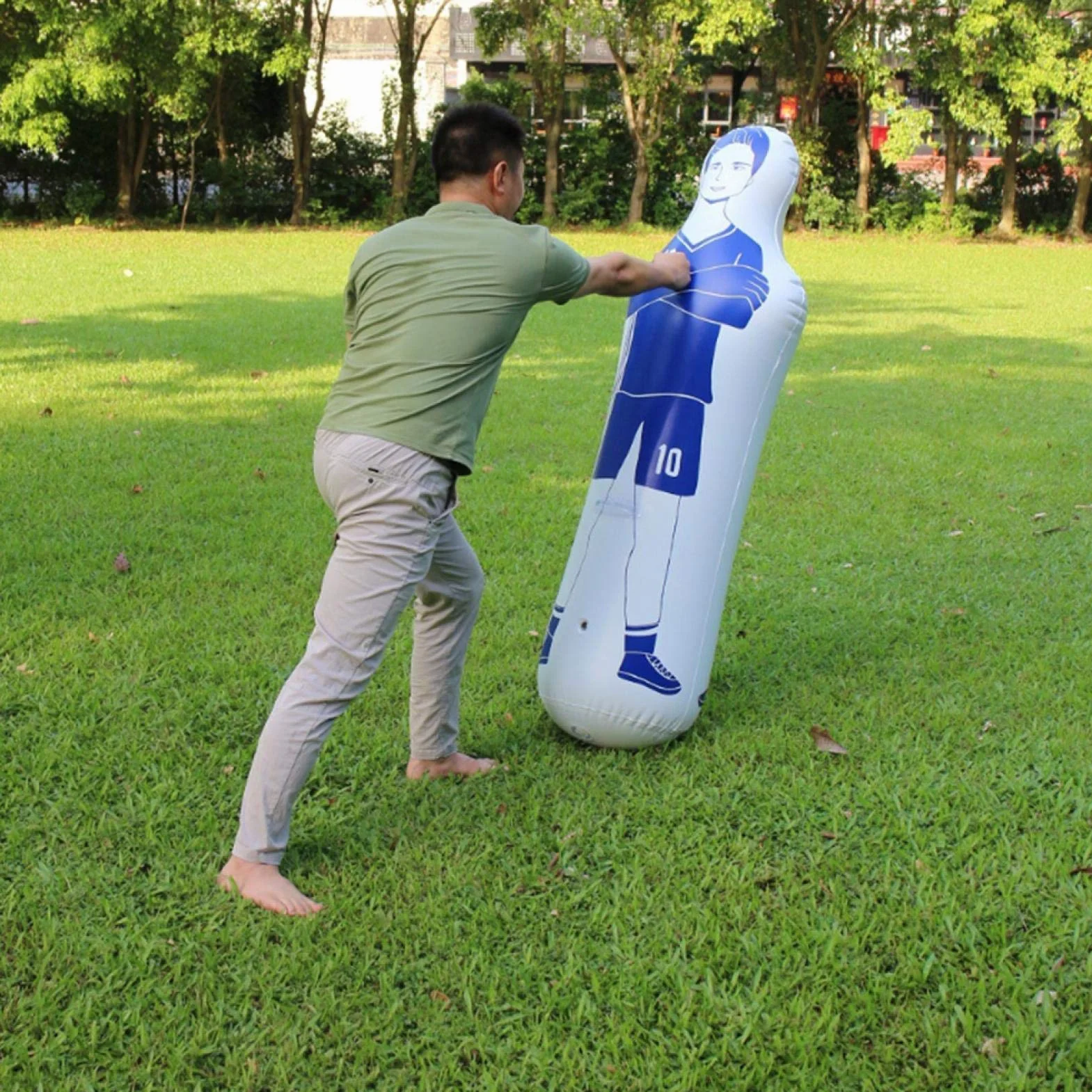 Bramka treningowa do piłki nożnej 160cm PVC Tumbler Manekin nadmuchiwany niebieski