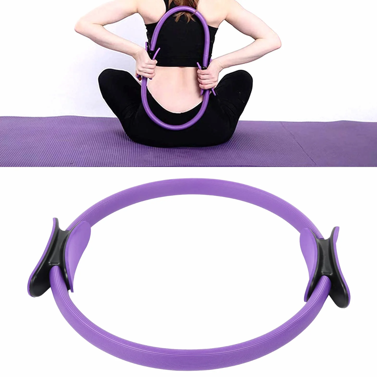 Pierścień do jogi Culnflun, trening Fitness z podwójnym uchwytem, ​​koło do ćwiczeń w domu, sprzęt treningowy, do ćwiczeń jogi Pilates Fitness