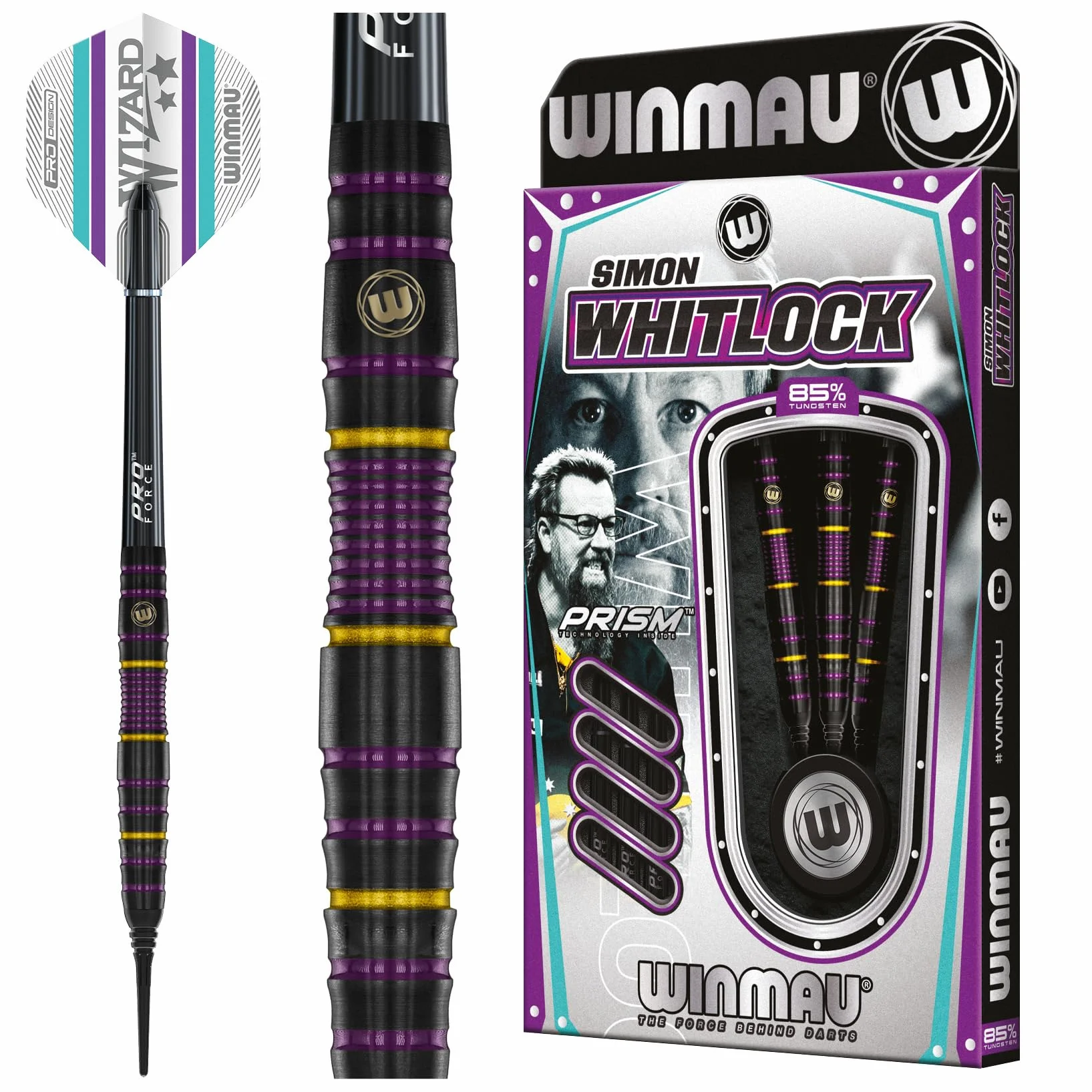 WINMAU Rzutki 85% Zestaw Rzutek z Miękką Końcówką Serii Pro z Lotkami i Trzonkami