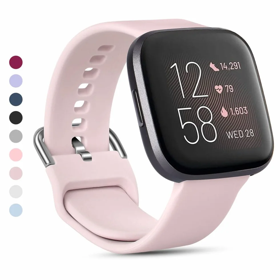 AXFEE Pasek do Fitbit: Versa 2/3/4/Sense/Versa Silikonowy, Sportowy, Zastępczy (Mały/Duży)