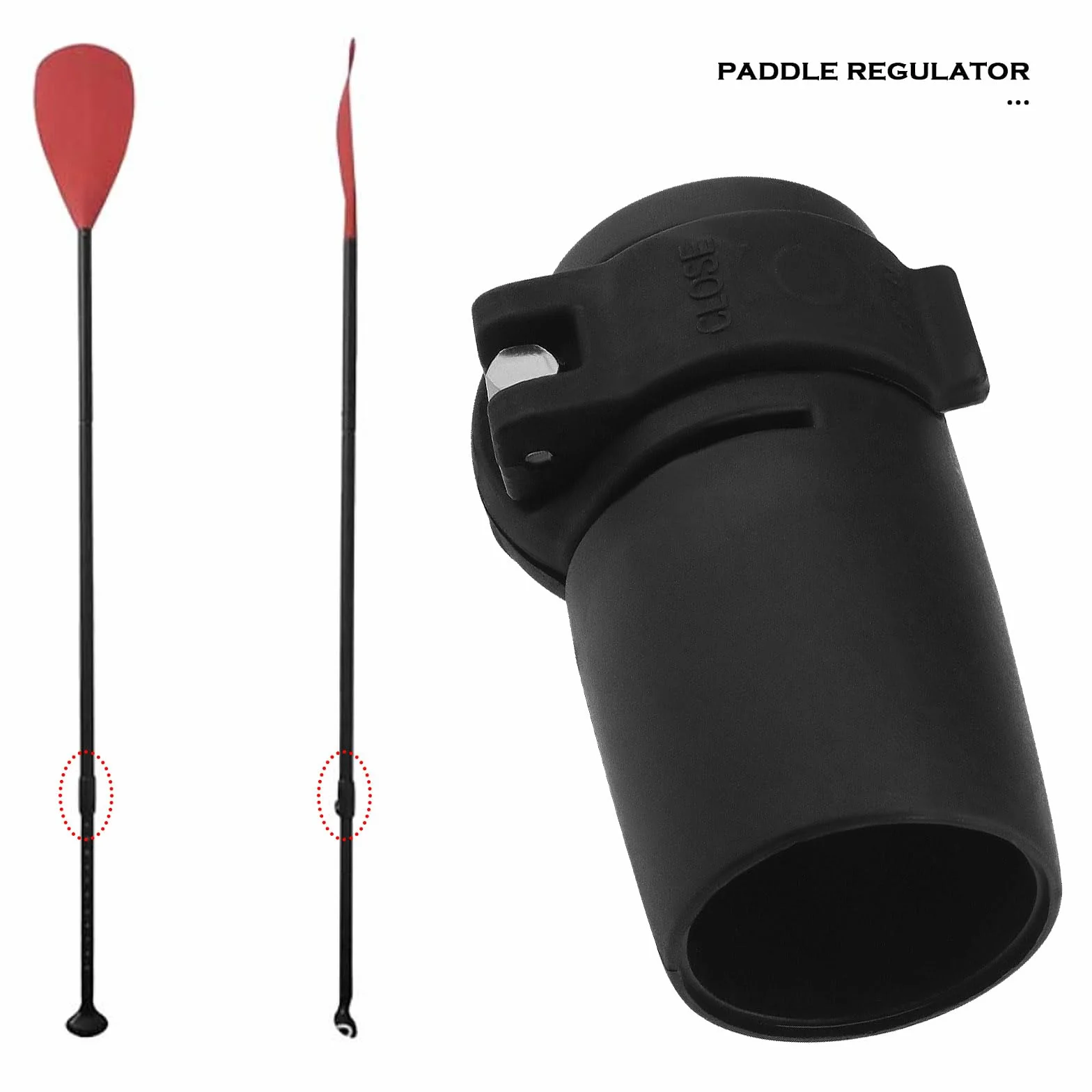 Regulowana klamra zaciskowa do szybkiego zwalniania, zamiennik regulatora zacisku wału wiosłowego do większości wałków wiosłowych SUP, 70 x 33 mm, 2 szt., czarne