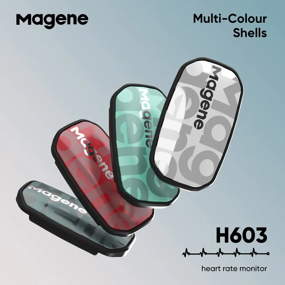 Magene H603 Pulsometr Pasek na klatkę piersiową HRM Fitness Tracker IP67 Wodoodporność Obsługa Bluetooth 4.2 i ANT+, Kompatybilny Wahoo, Zwift, Strava, Elite HRV