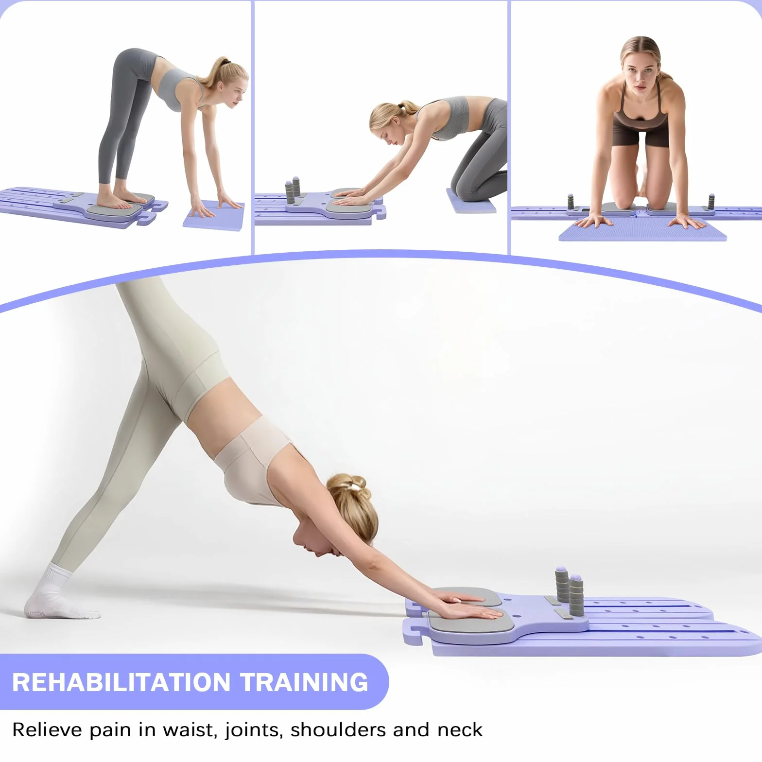 Składana deska do pilatesu 6 w 1, wielofunkcyjny reformer z maszyną narciarską, linką napinającą, drążkami push-up