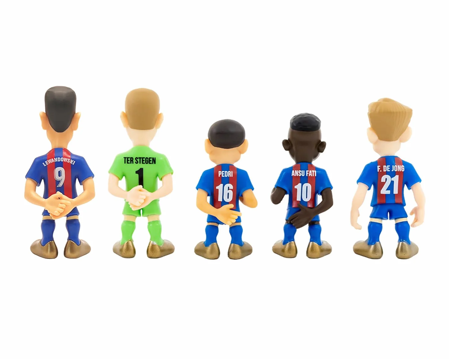 Minix FC Barcelona Figurka kolekcjonerska 7cm Zestaw 5 sztuk Lewandowski Ter Stegen Pedri Ansu Fati De Jong