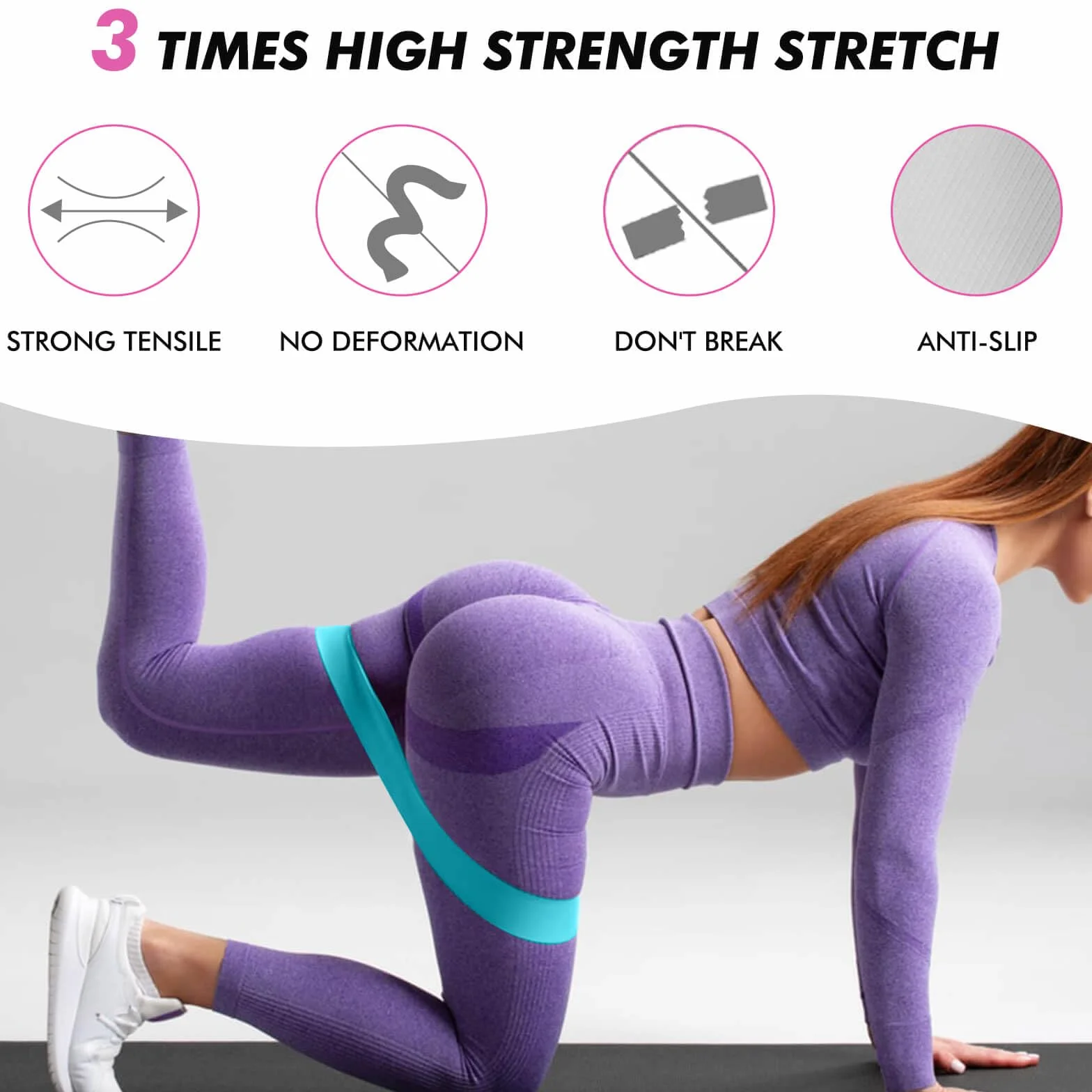 Taśmy fitness [zestaw 5 sztuk] antypoślizgowe taśmy oporowe do ćwiczeń pętlowych dla kobiet i mężczyzn, 5-stopniowe paski do fitnessu w domu, rozciągania, treningu siłowego, fizjoterapii, jogi