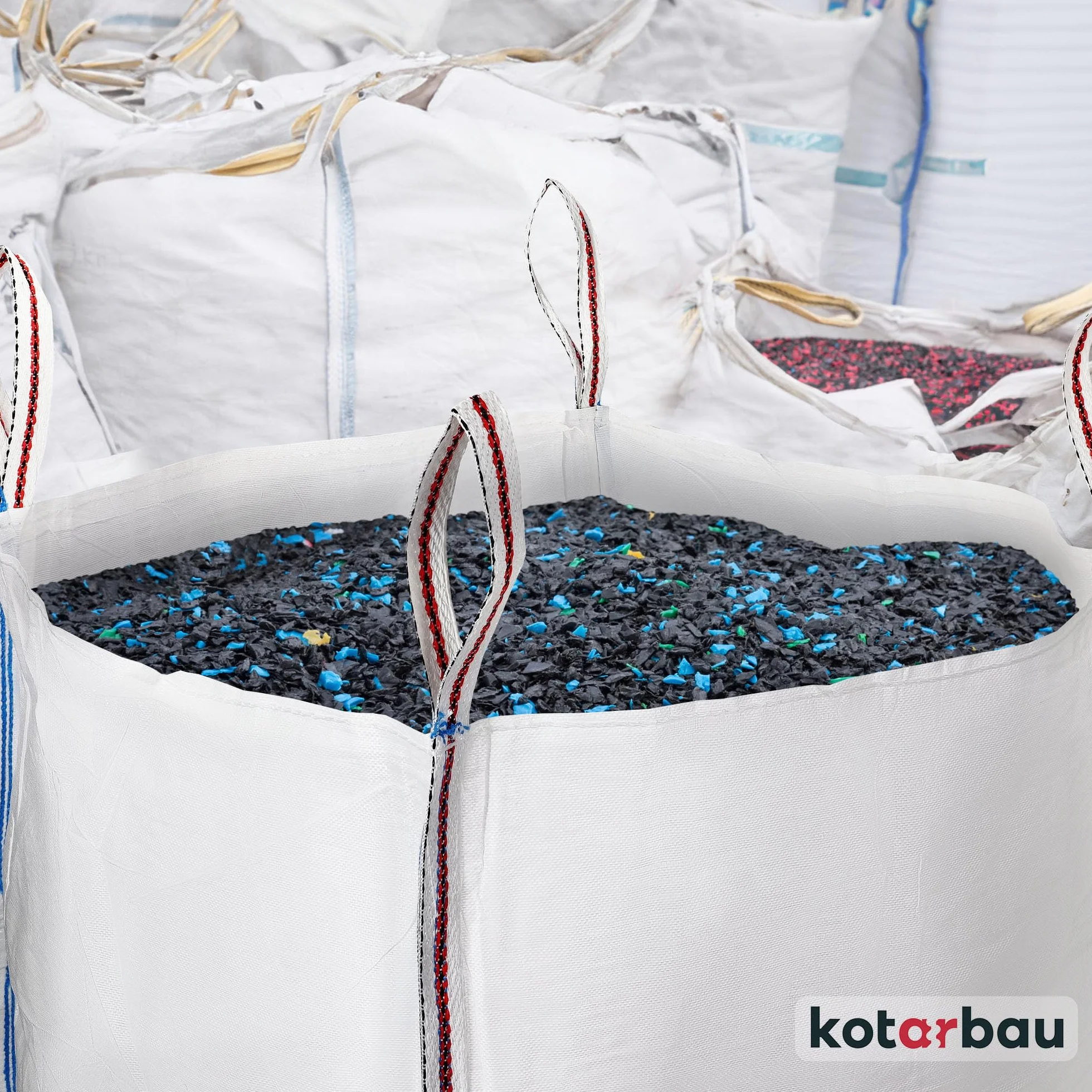 KOTARBAU 2 szt. Big Bag worki na odpady ogrodowe, 90 x 90 x 120 cm, stabilne, otwarte, 1000 kg, PP do dużych obciążeń, worek na odpady ogrodowe, worki na odpady, budowlane akcesoria ogrodowe