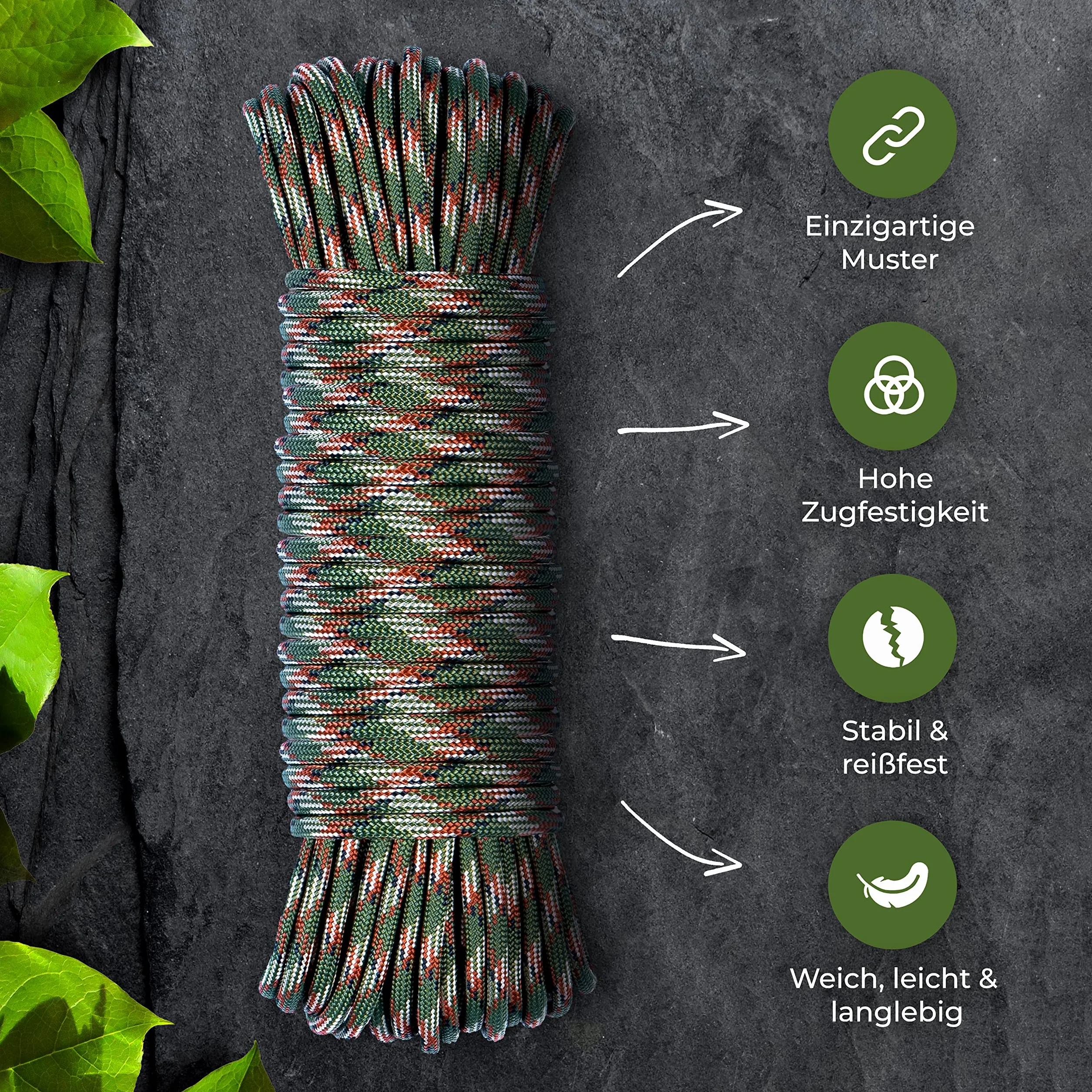 Linka Paracord 550 7 rdzeni 5 m niebiesko-szara do obroży dla psa