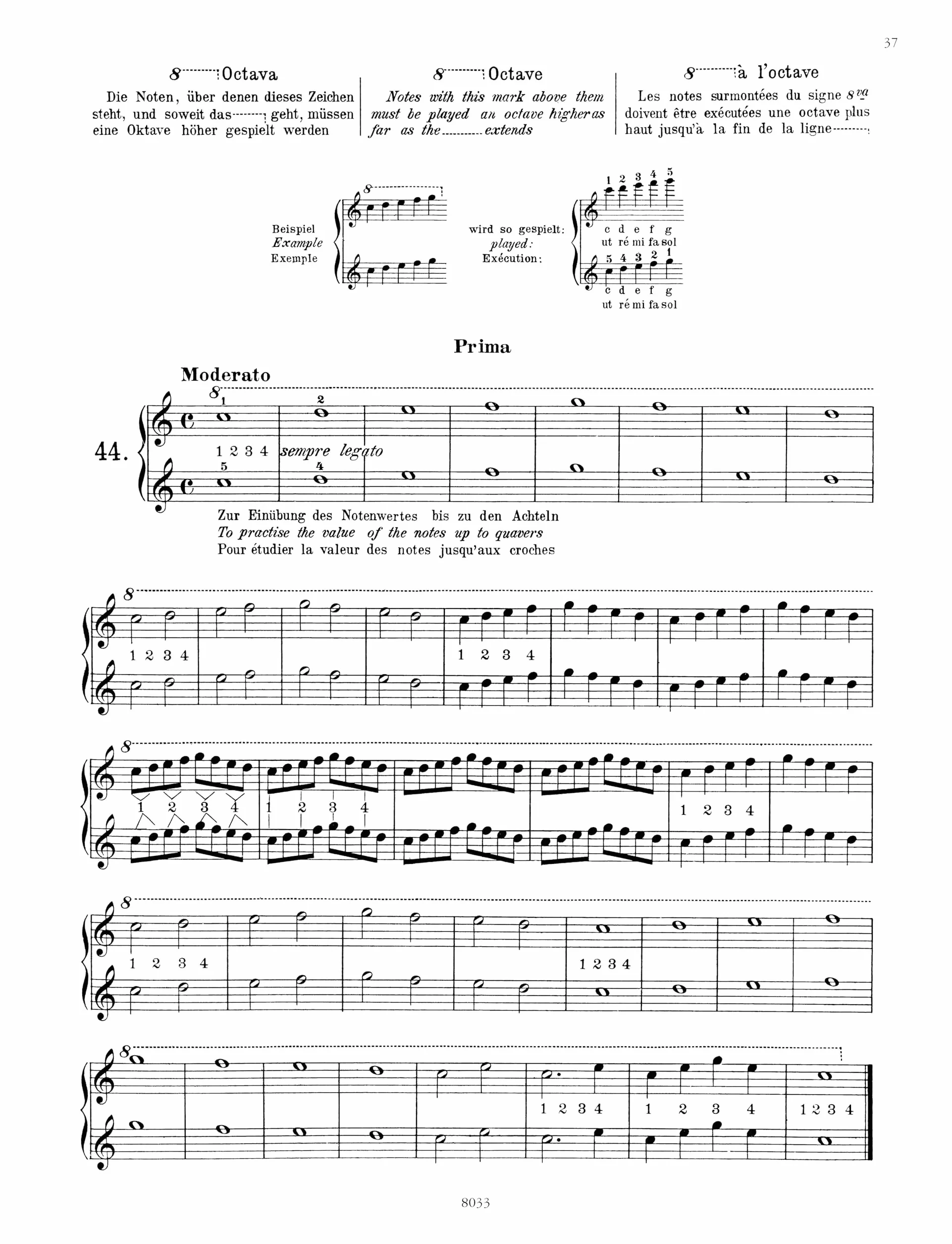 Vorschule im klavierspiel op.101: Preparatory School - Ecole préliminaire