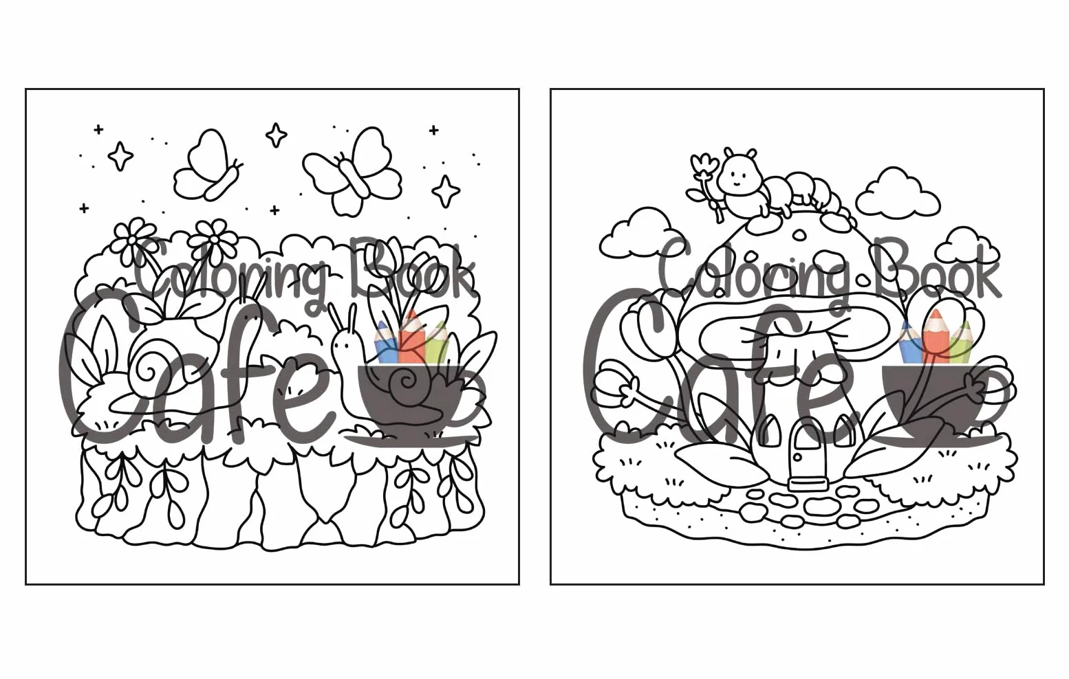 Tiny Gardens: Cute & Comfy Coloring Book for Adults and Teens Featuring Adorable Garden Scenes