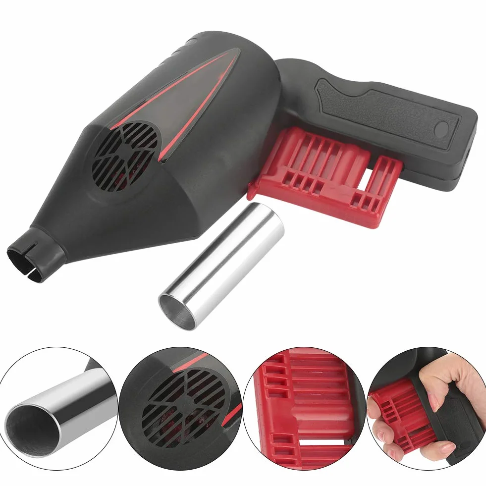 Manual BBQ Fan | Fire Starter for Charcoal Grill & Campfire | Portable Blower for Outdoor Camping/Picnic/Barbecue | No Battery Needed, Stainless Steel