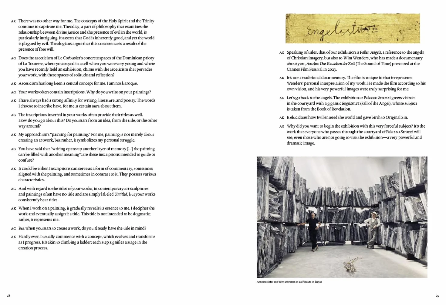 Anselm Kiefer Fallen Angels /anglais