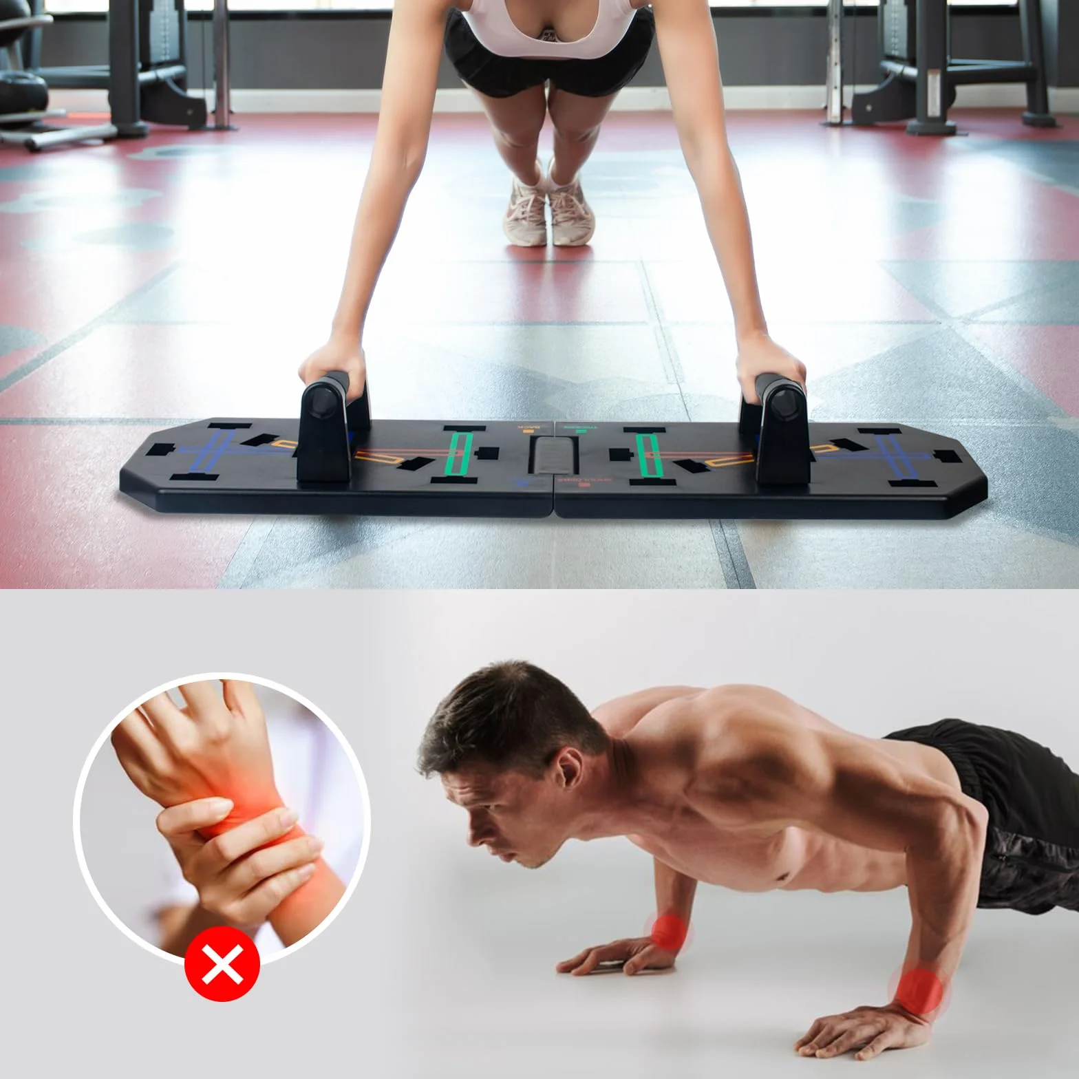 Składana deska push-up, wielofunkcyjny sprzęt do treningu w domu, sprzęt do treningu siłowego spalania tłuszczu do skutecznego ćwiczenia mięśni ramion górnej części ciała, klatki piersiowej, pleców i