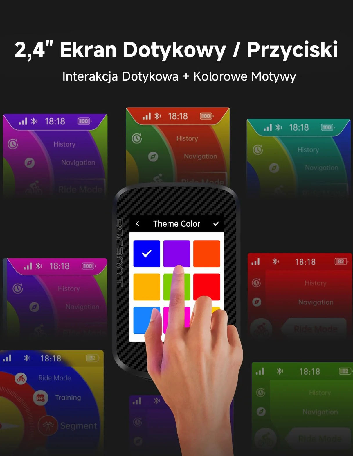 iGPSPORT BSC300T Licznik Rowerowy GPS, Kolorowy Ekran Dotykowy 2,4 Cala, Funkcja Nawigacji Map, Funkcja Treningowa, Obsługa 130 Danych, Kompatybilny z Rowerami Elektrycznymi,BSC300T Zestaw
