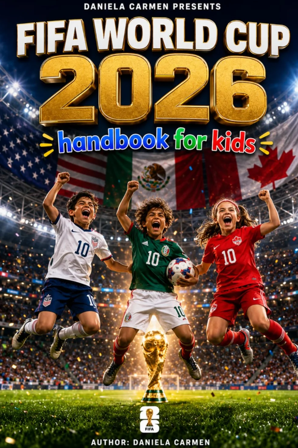 FIFA World Cup 2026 Handbook for Kids: The Ultimate Kids' Guide to the biggest Soccer Tournament Ever. Stars, stadiums, Records and Fun Across USA, Mexico and Canada