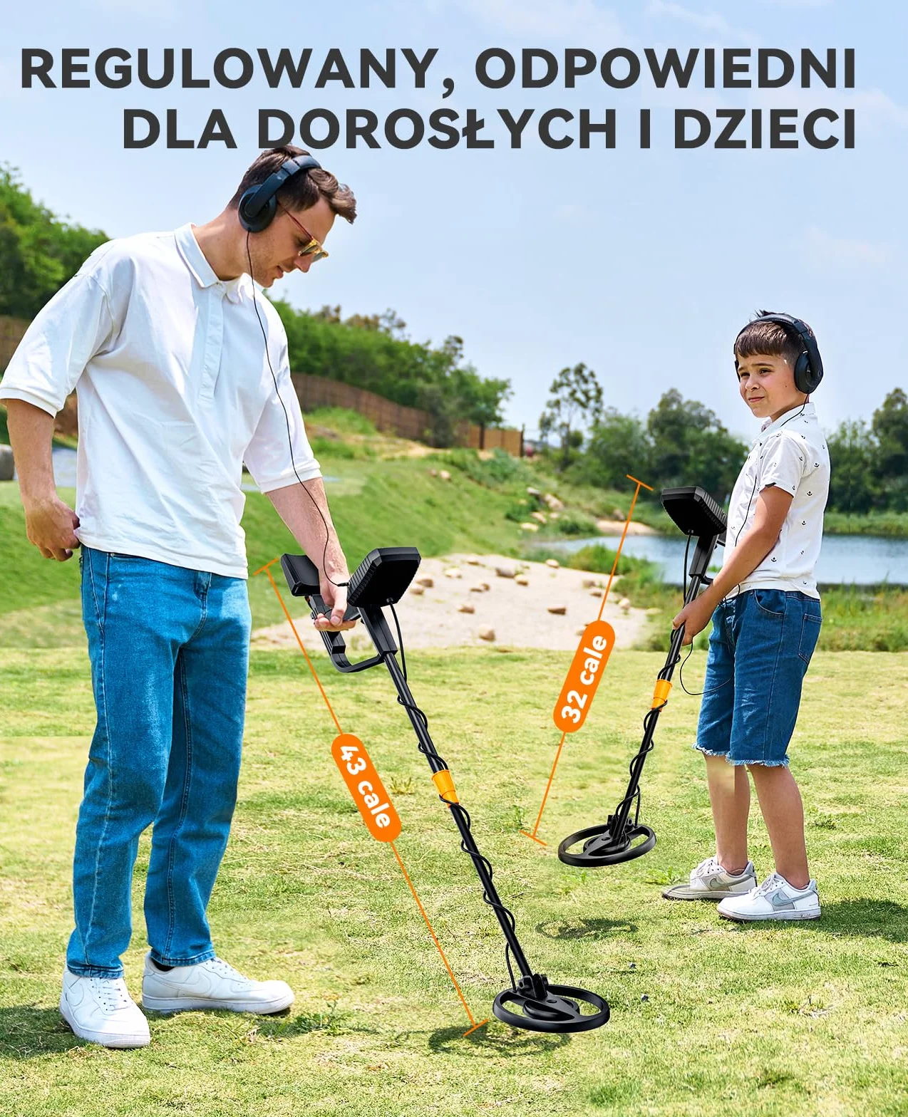 SUNPOW Profesjonalny Wykrywacz Metali dla Dorosłych i Dzieci – Ulepszony Chip, Wysoka Dokładność, 4 Tryby (All Metal, Notch, Pinpoint, Memory), LCD, Zestaw Kompletny