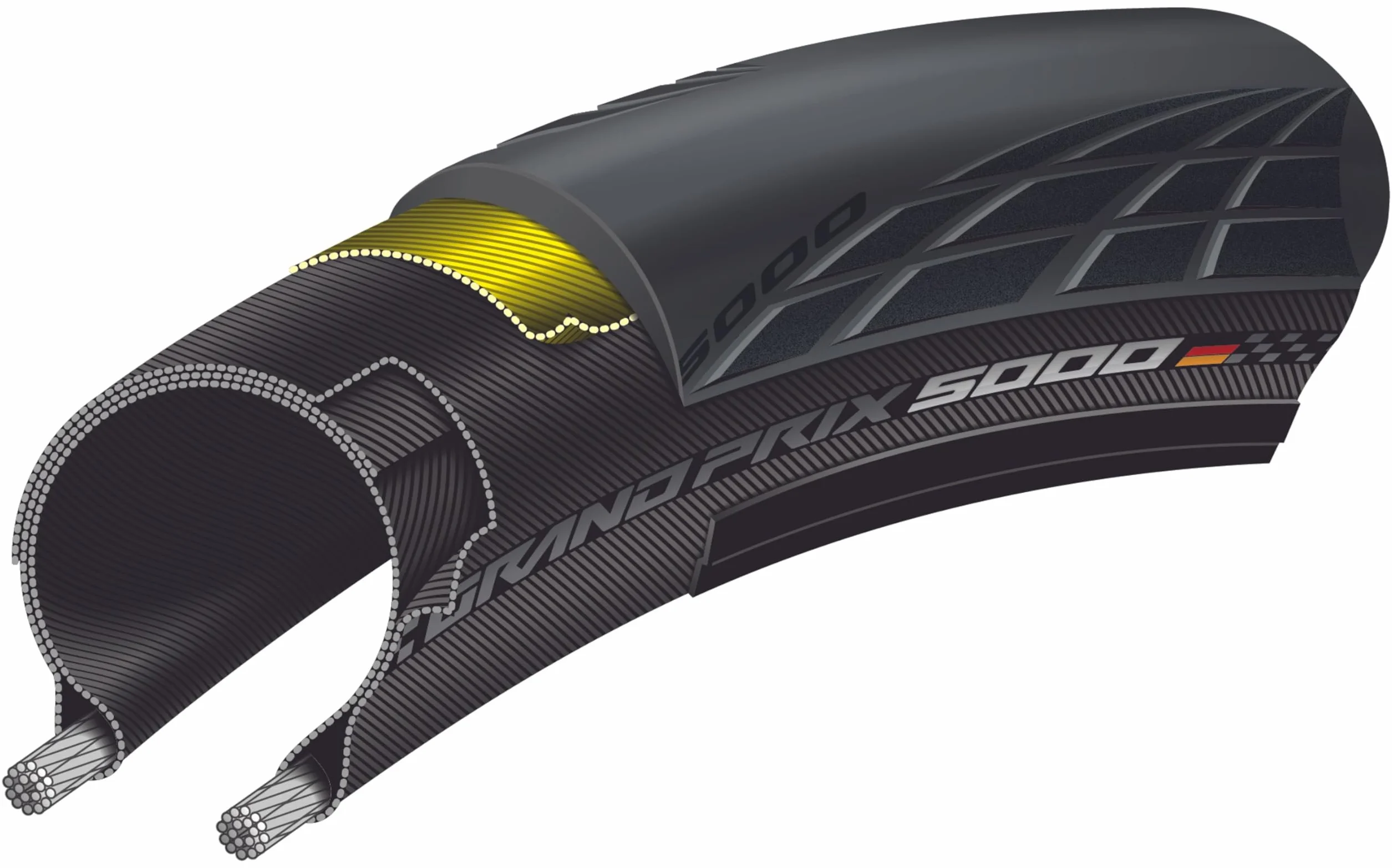 Continental Grand Prix 5000 Pneumatici per Bicicletta 30-622 Nero