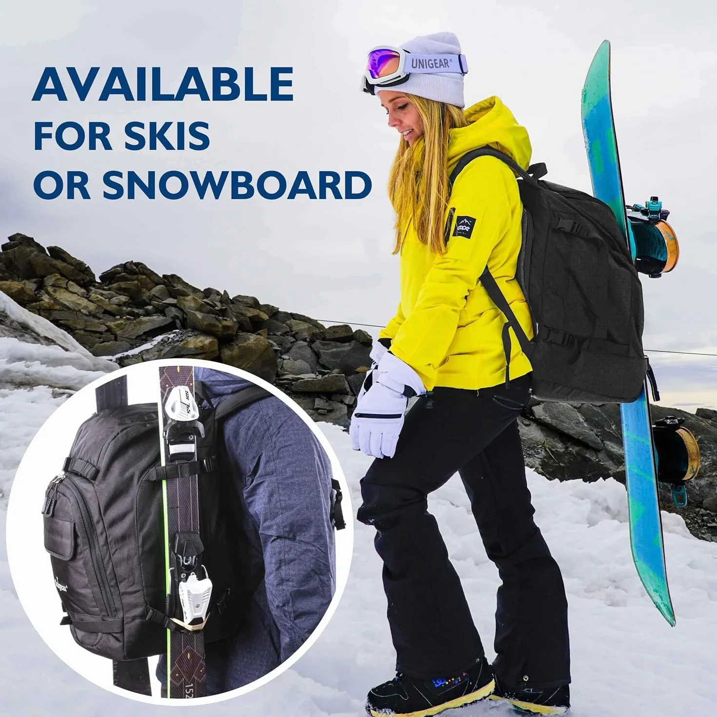 Unigear Torba na buty narciarskie Plecak na kask 50 l/70 l Gogle Rękawiczki Narty Snowboard Akcesoria