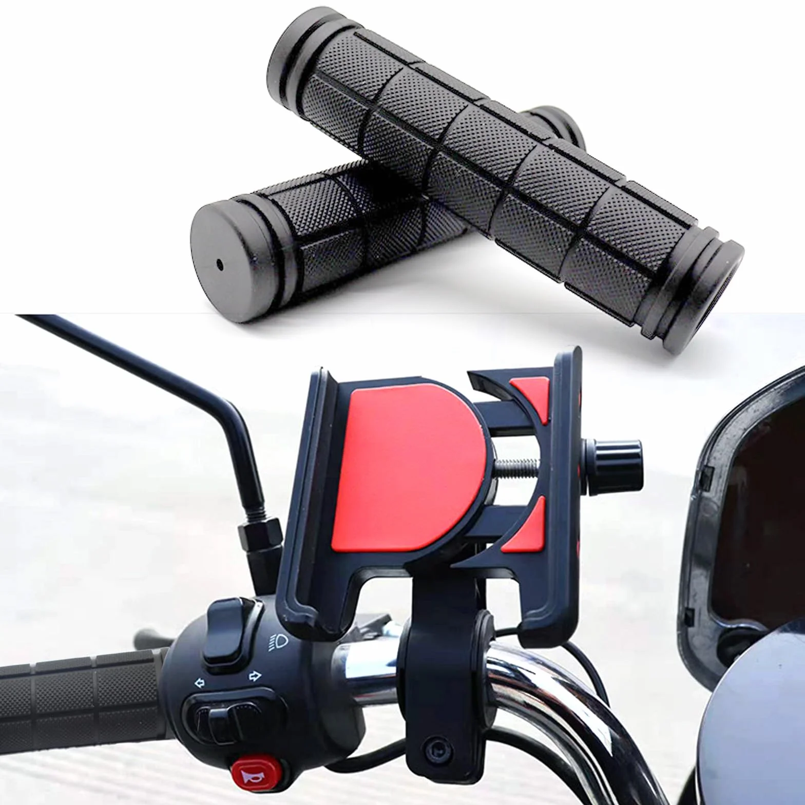 Gumowe uchwyty rowerowe na kierownicę 22 mm do rowerów górskich wyścigowych trekkingowych czarne