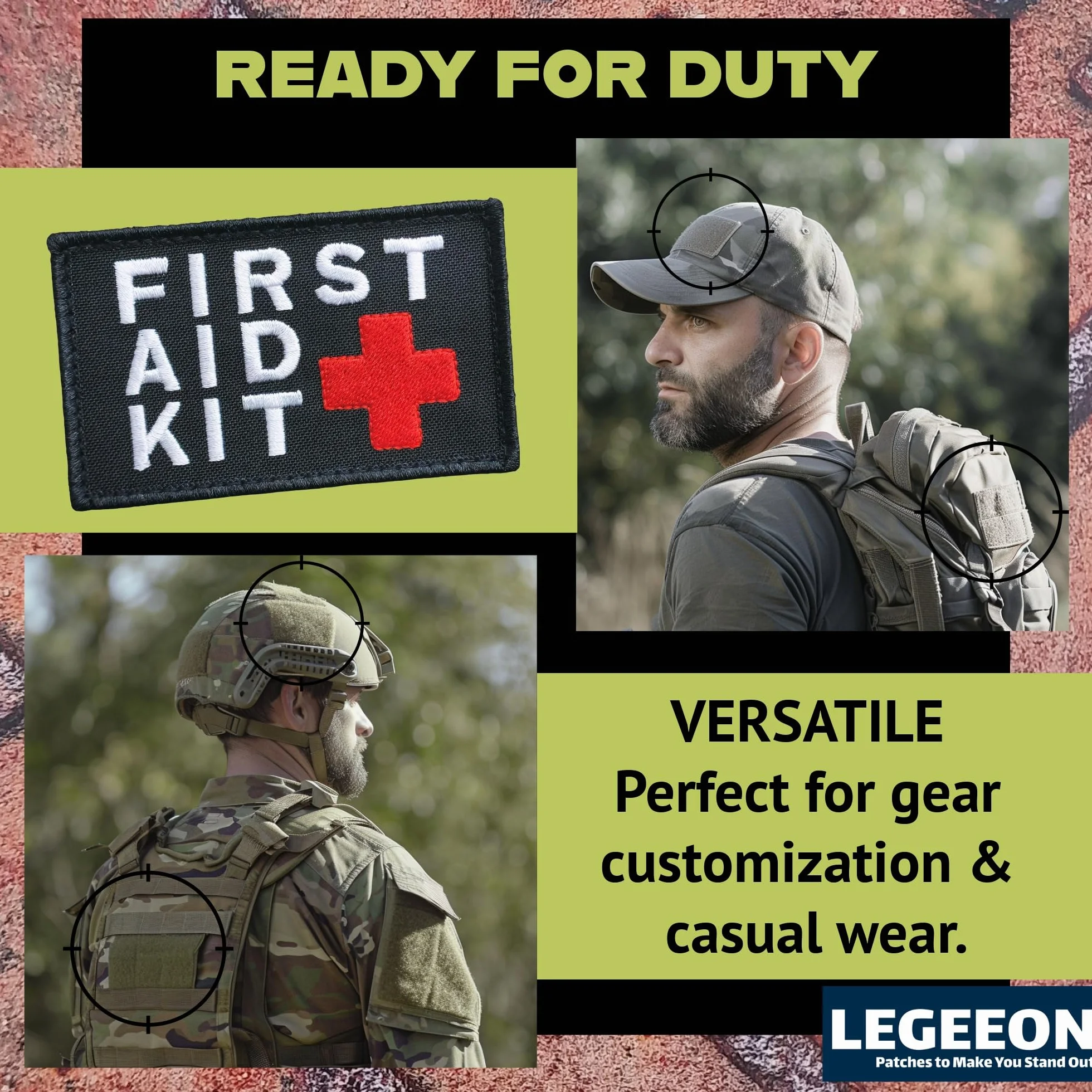 2AFTER1 First Aid Kit 2x3.25 IFAK Medic MED Trauma Paramedic Morale Touch Fastener Patch