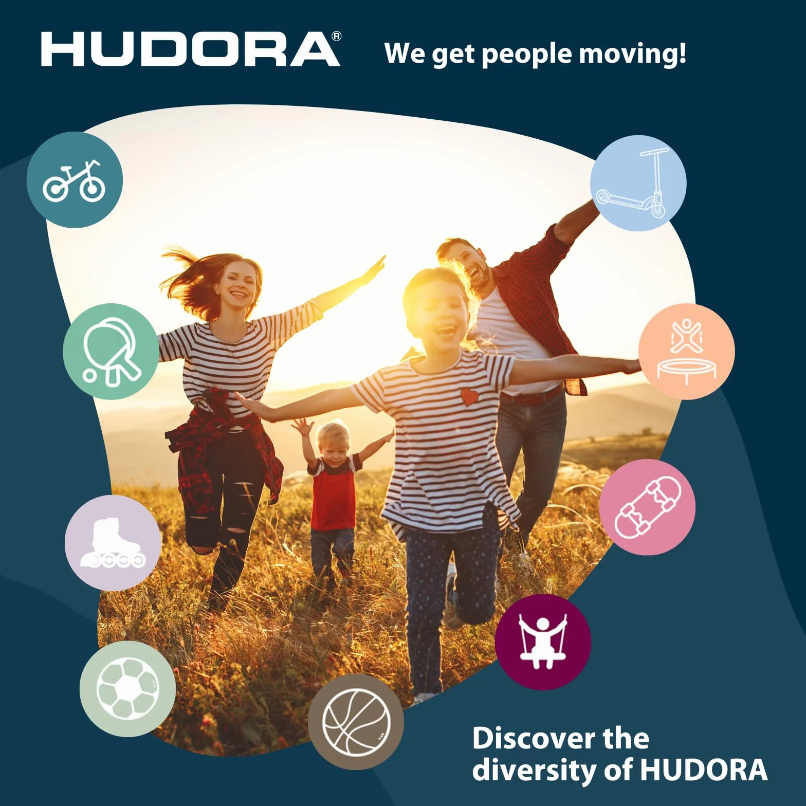 HUDORA Start stojak do koszykówki 260 – kosz do koszykówki z regulacją wysokości od 205 do 260 cm – mobilna waga koszykowa ze stojakiem dla dzieci i młodzieży – stojący kosz do koszykówki na zewnątrz