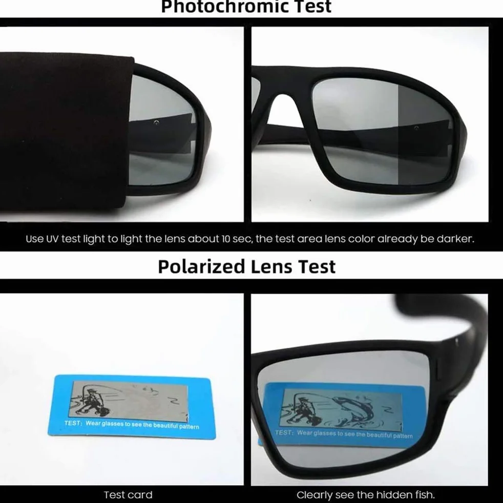 Fotochromowe polaryzacyjne okulary przeciwsłoneczne UV400 do sportów