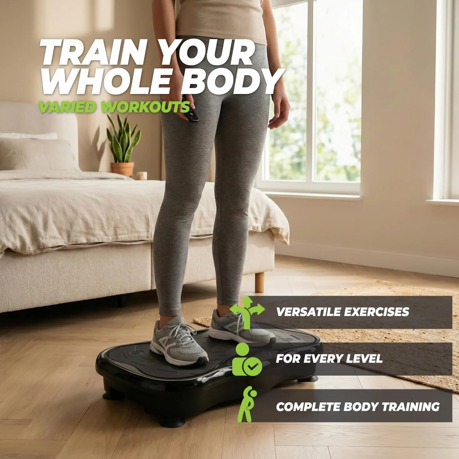 VirtuFit Płyta wibracyjna fitness – Fitness Powerplate – 10 programów treningowych – 99 stopni prędkości – urządzenie do treningu wytrzymałościowego