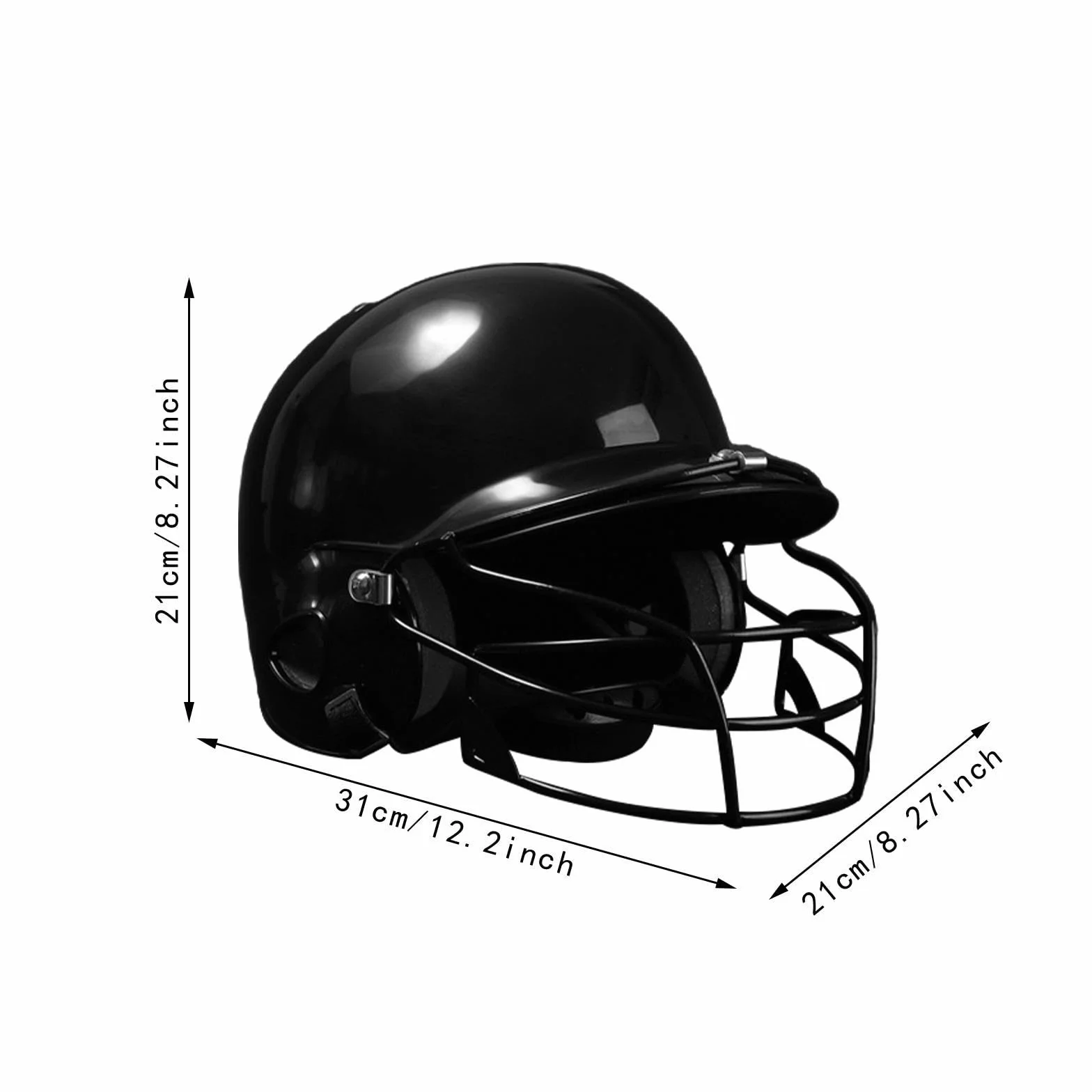 Kask baseballowy z maską na twarz czerwony 31x21x21 cm