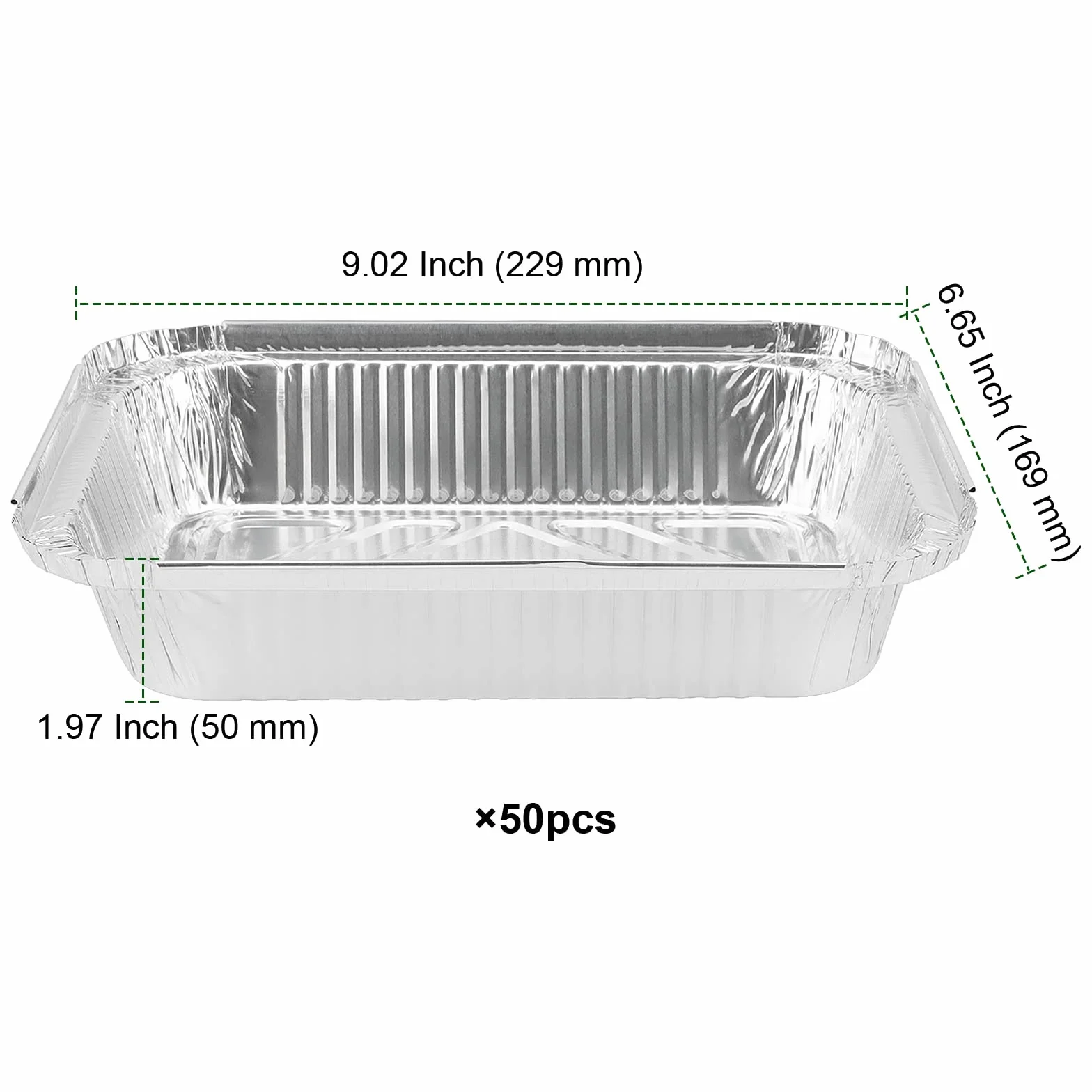 PINGEUI NGOSUET aluminiowe tacki do grilla, 50 sztuk, 1000 ml, aluminiowe tacki ociekowe, do gotowania, pieczenia, 229 x 169 x 50 mm