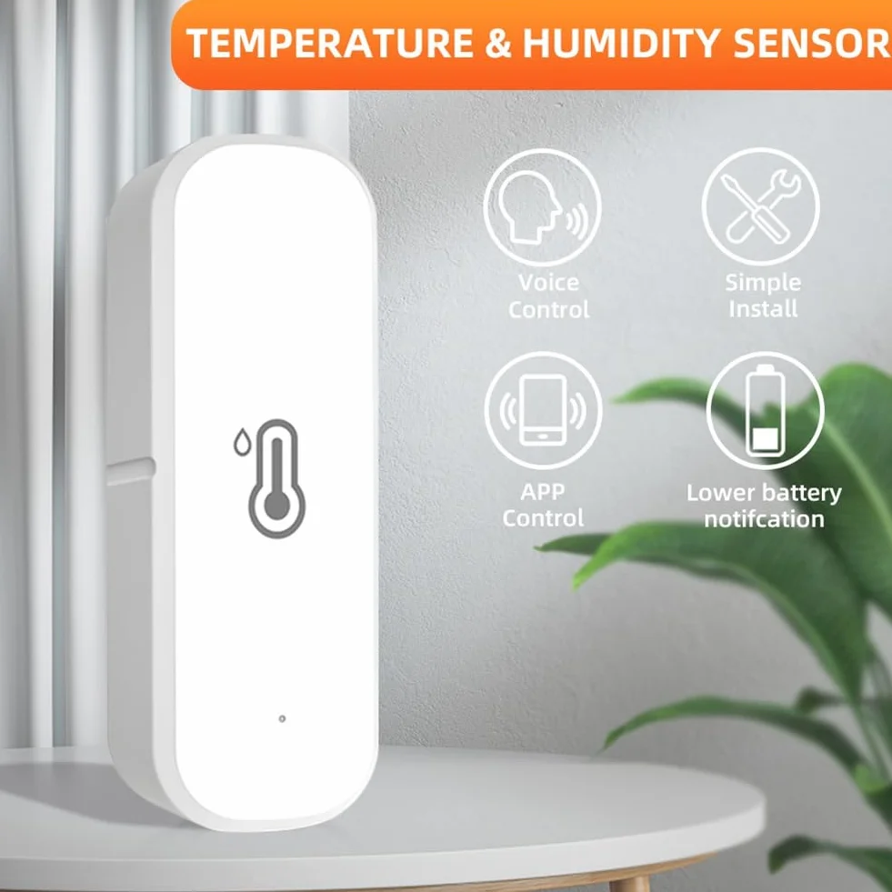ZigBee czujnik wilgotności powietrza i temperatury, inteligentny higrometr, termometr, zdalne monitorowanie i powiadomienia Smart Home