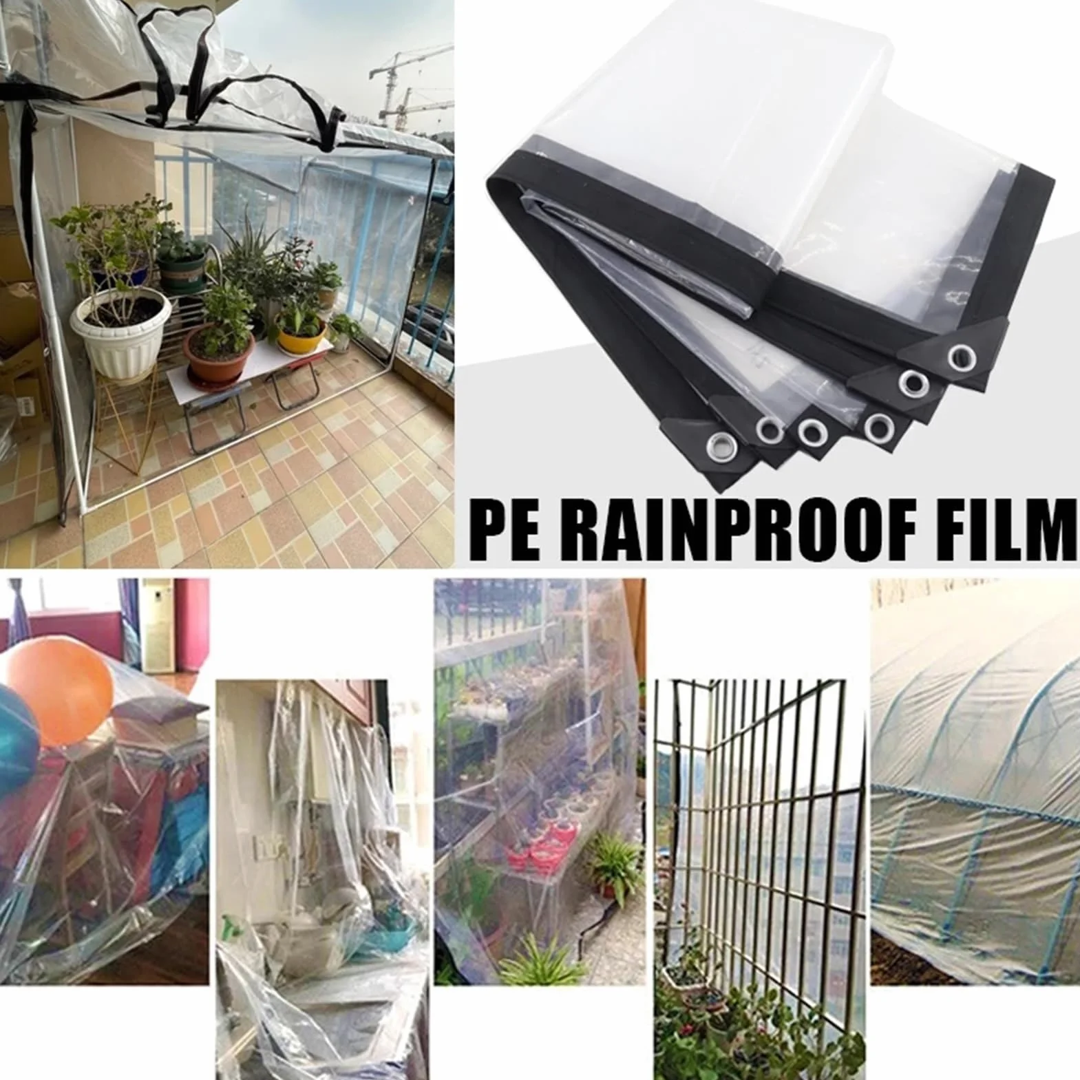 Zewnętrzne Przezroczyste Zasłony Pergola Wodoodporne Panele Boczne Z Oczkami Przezroczysta Plandeka Z Tworzywa Sztucznego, Do Altany, Ogrodów, Konfigurowalny AFGZQ (Color : CLEAR, Size : 6.56x9.84ft