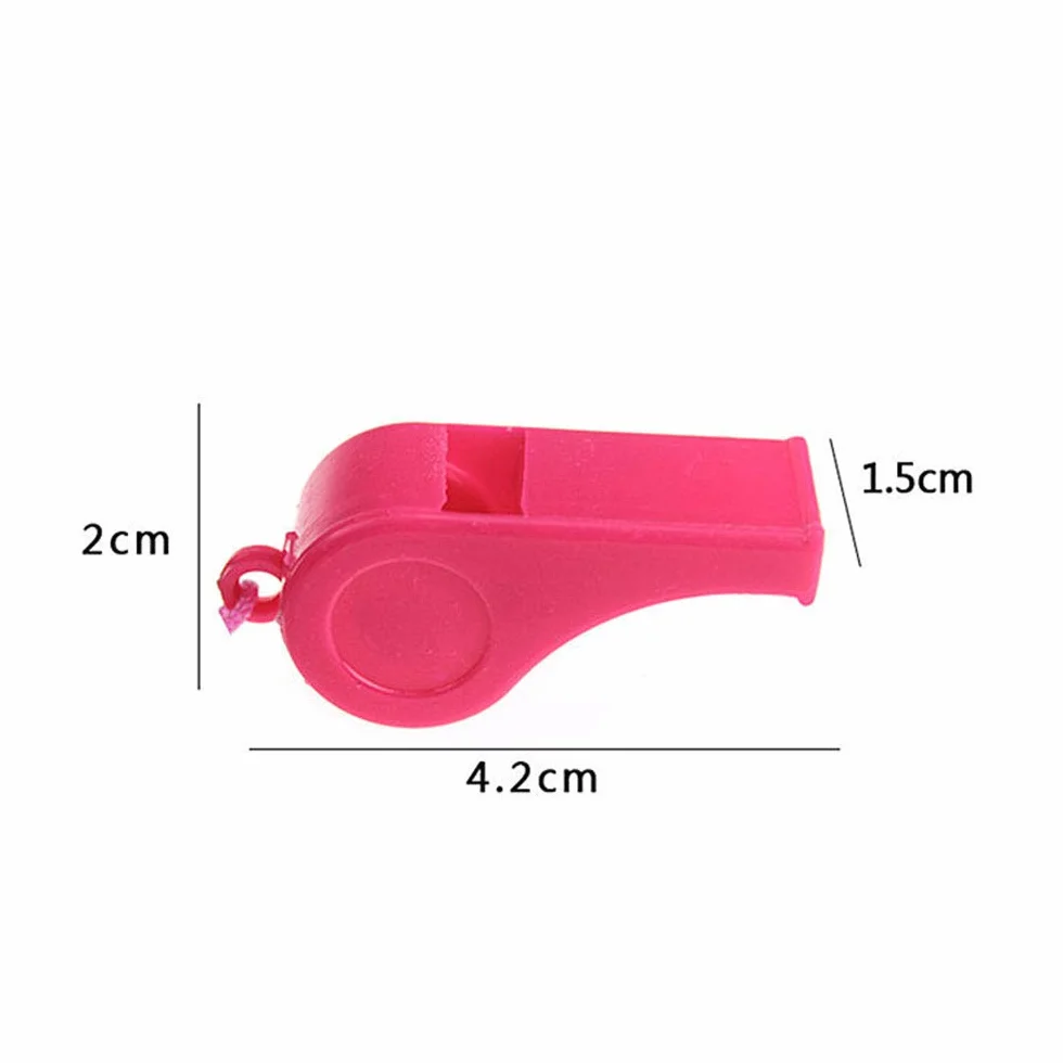 YUEMING 5 sztuk Plastikowe gwizdki na kółkach, Whistle Arbiter dziecięcy trener głośny gwizdek ze sznurkiem do koszykówki sportowej 4,8 x 2,2 cm kolor losowy