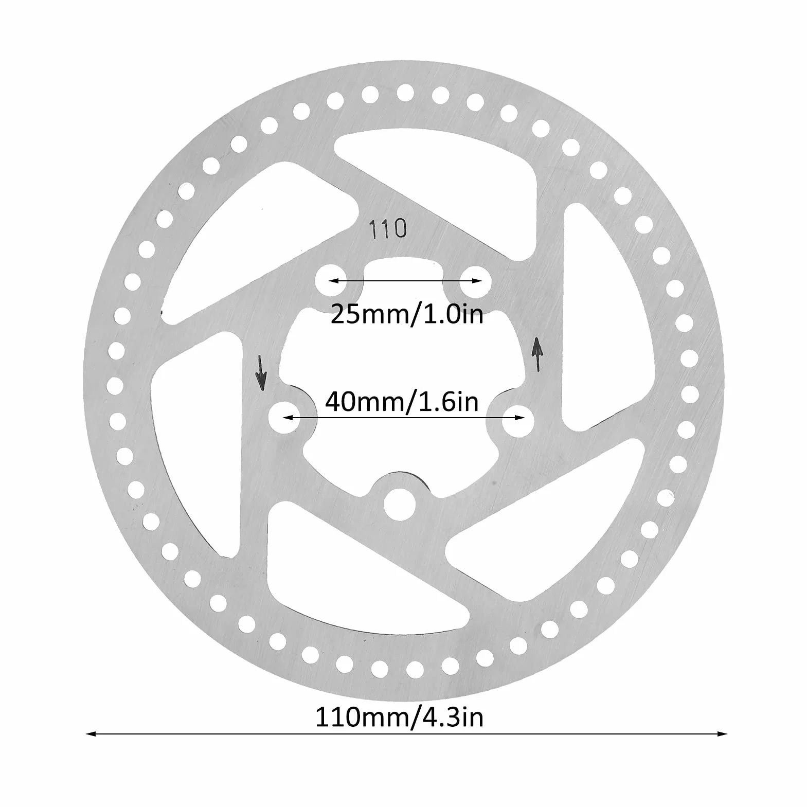 Tarcza Hamulcowa ze Stali Nierdzewnej 110mm 5 Otworów do Skuterów M365