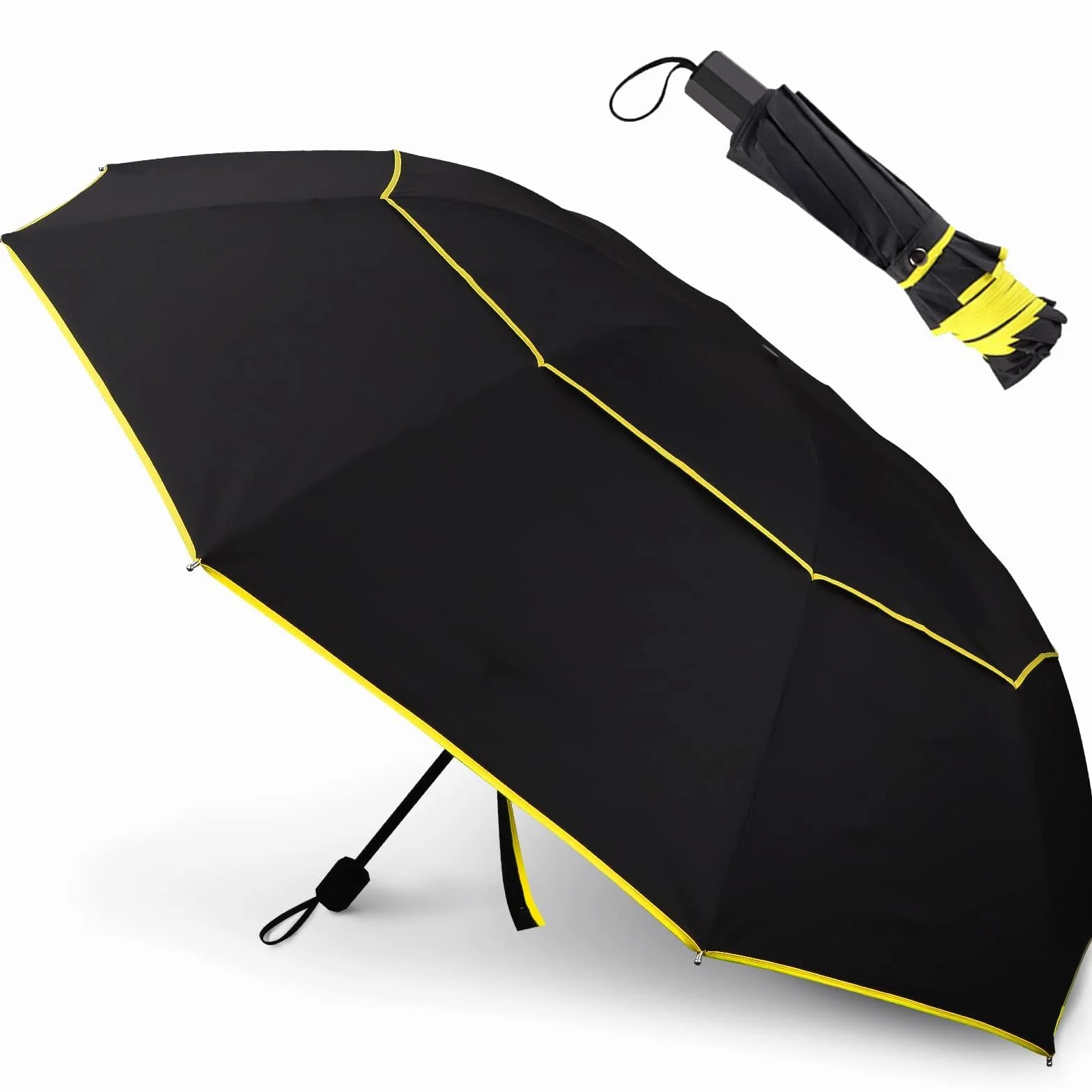 Kalolary 152 cm Parasol Golfowy Podwójny Baldachim Wiatroszczelny Wodoodporny