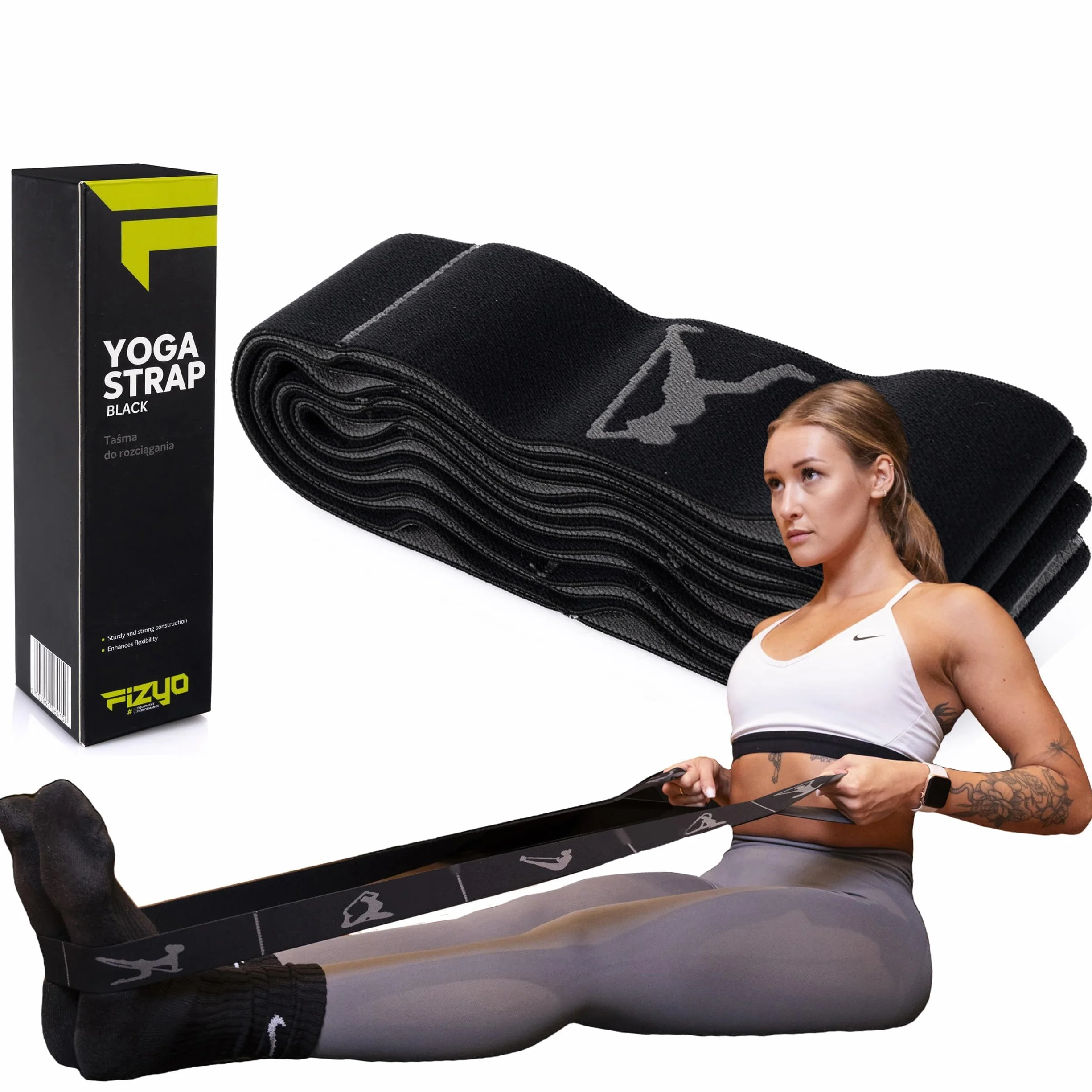 Pasek do Jogi z 10 Pętlami - Elastyczna Taśma do Rozciągania Nóg, Fitness, Pilates, Rehabilitacji